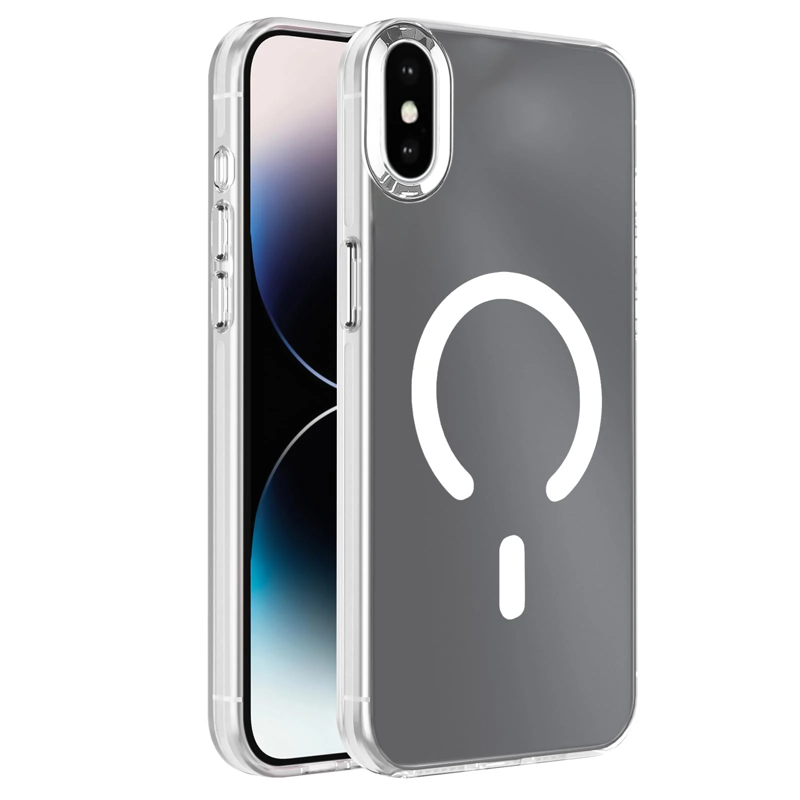 DL3 Mobilak Case for iPhone X/iPhone XS Crystal Clear [Not Compatible with MagSafe] Soft TPU Gel Case Flexible Silicone Anti-Scratch Transparent TPU Cover - White
