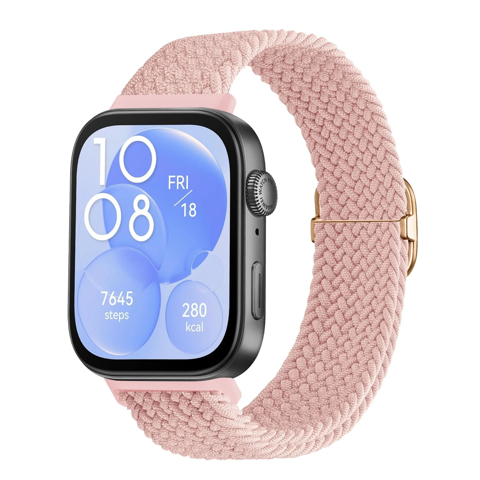 DL3 Mobilak Replacecment Band Compatible with Huawei Watch Fit 3 for Women Men, Adjustable Braided Bands Straps Elastics Sport Wristband Nylon Band for Huawei Watch Fit 3 Strap - Pink