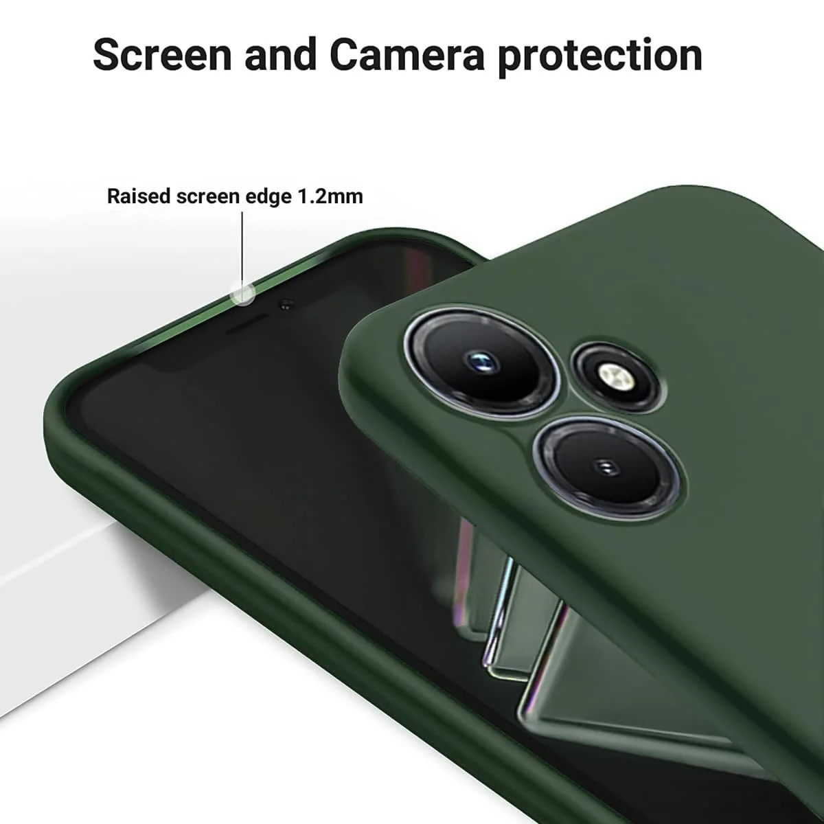 DL3 Mobilak Liquid Silicone Protective Case with Soft Microfiber Lining with Full Camera Protection for Infinix Hot 30i - Green