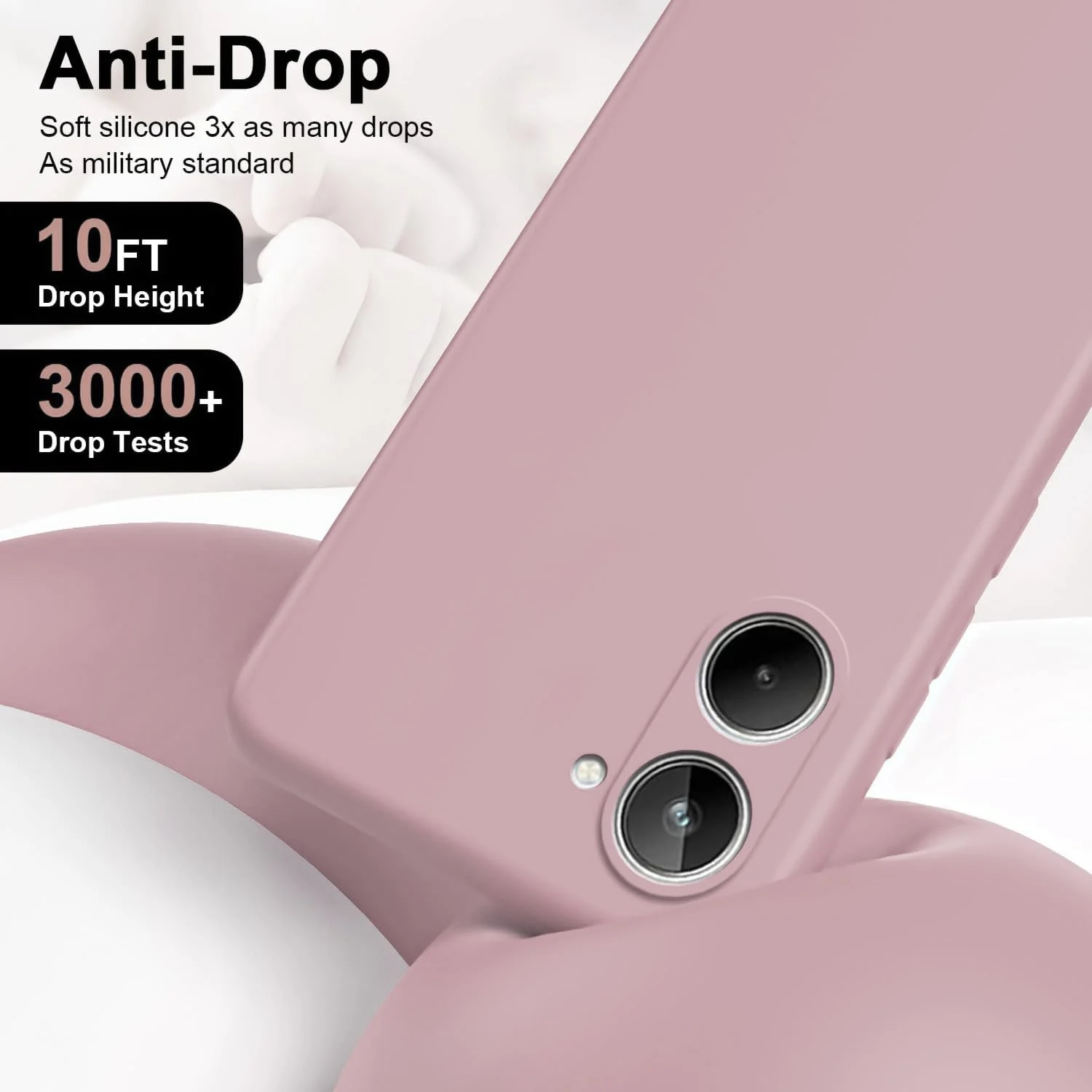 DL3 Mobilak Liquid Silicone Case for realme 10 4G, Shock-absorbing protection, Scratch-resistant surface, Soft microfiber lining - Cashmere