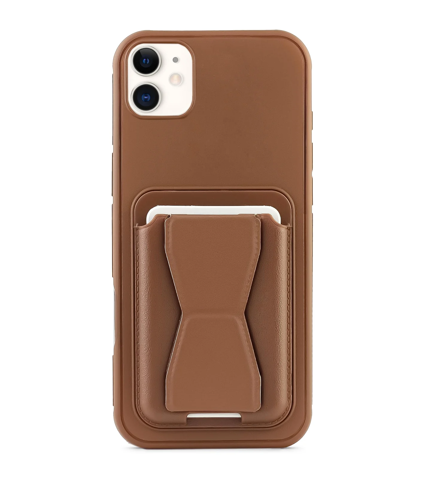 DL3 Mobilak Leather Wallet Case with Card Slot for iPhone 11 (6.1-Inch) with Camera Protection and Shockproof Design - Brown