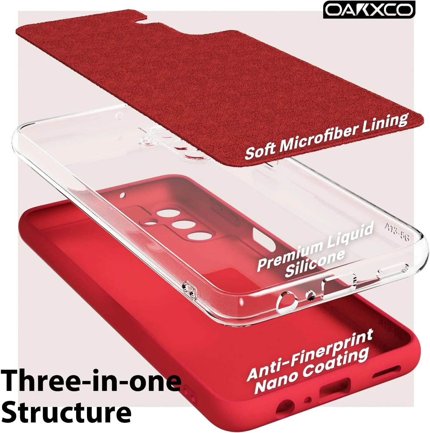 DL3 Mobilak Silicone Protective Case for Samsung Galaxy A15, Shock-absorbing protection, Scratch-resistant surface, Soft microfiber lining - Red