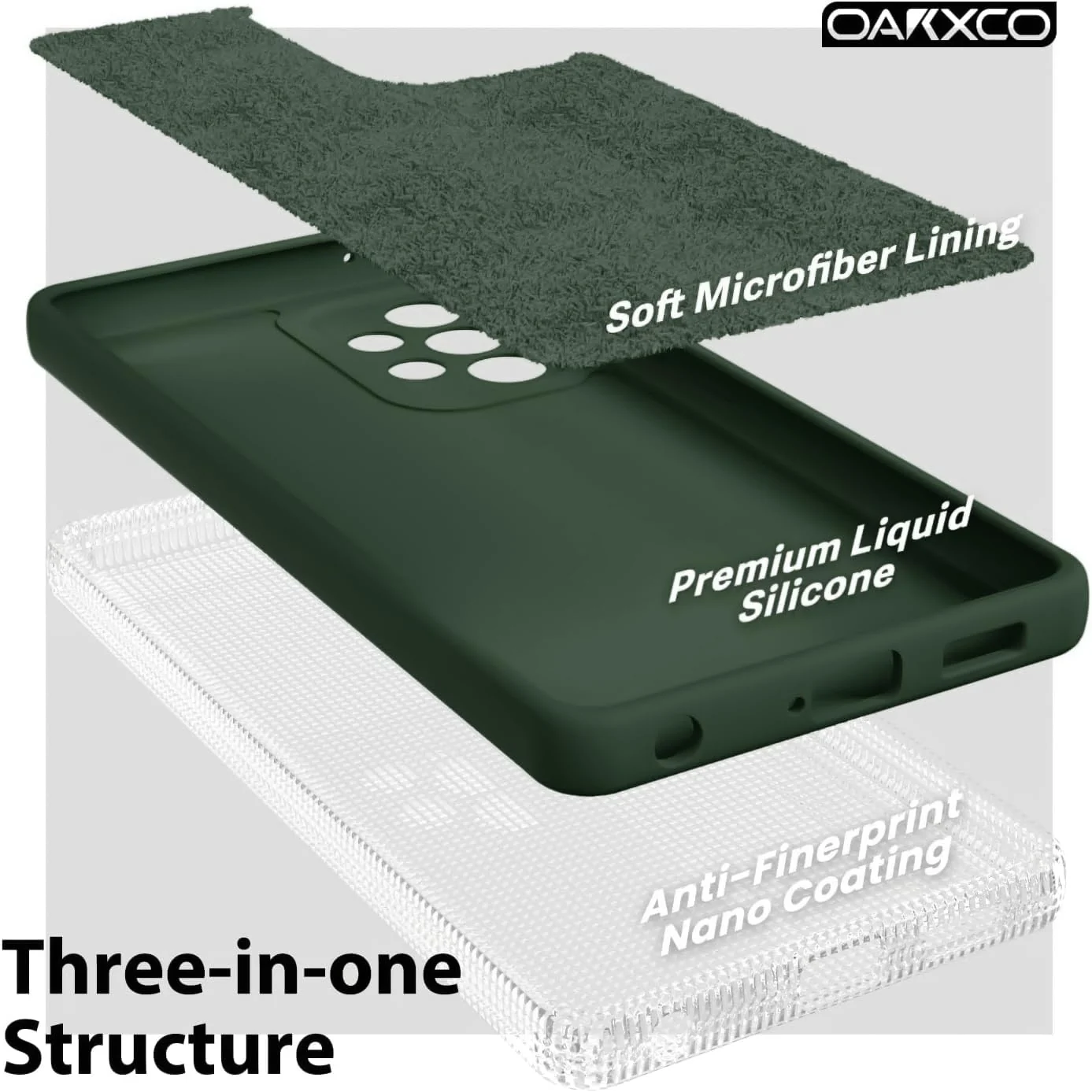 DL3 Mobilak Soft Silicone Protective Case for Samsung Galaxy A52 / A52S with Microfiber Lining and Shockproof Design - Green