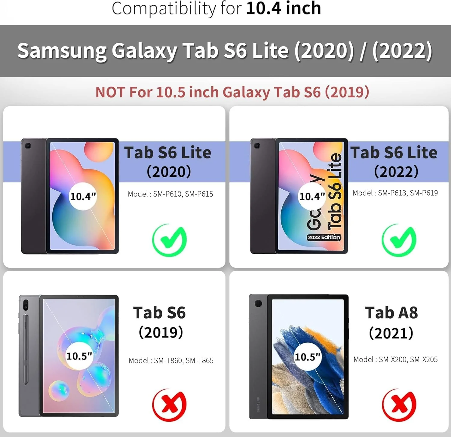 DL3 Mobilak Smart Case For Samsung Galaxy Tab S6 Lite 10.4 inch 2022 (SM-P613/P619) & 2020 (SM-P610/P615) with Pencil Holder, Soft TPU Smart Stand Back Cover Auto Wake/Sleep - A. Black