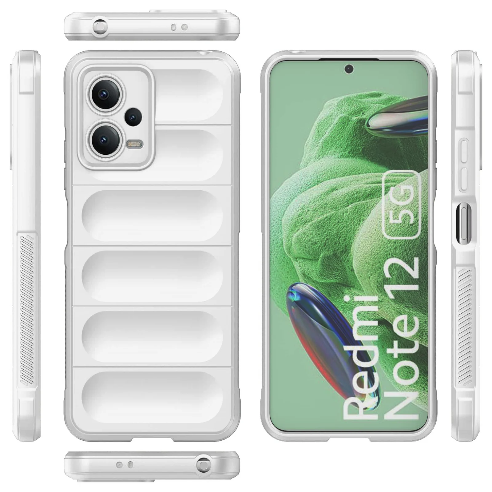 DL3 Mobilak Rugged Protective Case for Xiaomi Redmi Note 12 5G / Poco X5 5G, Camera protection, Shock-absorbing protection, Non-slip grip - White