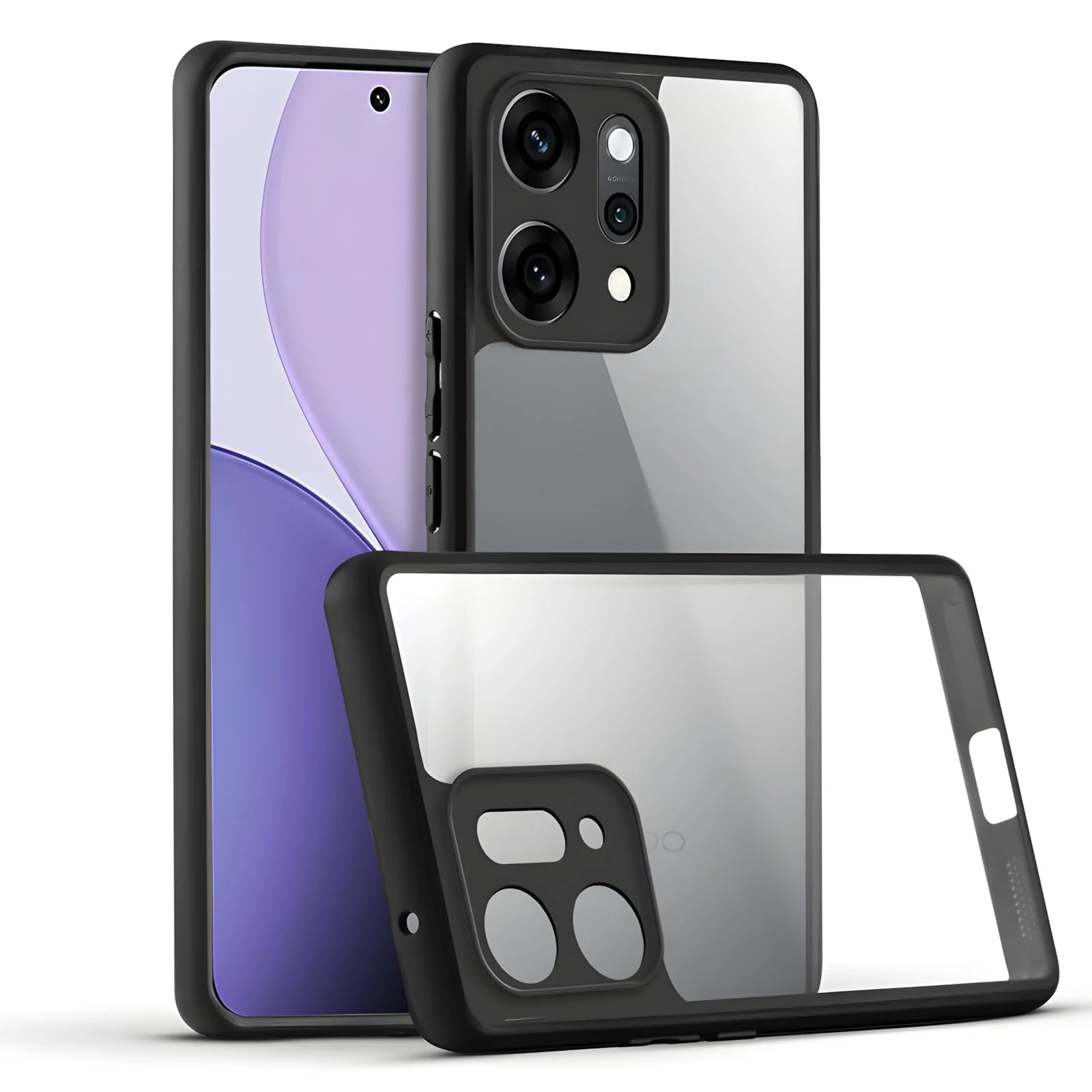 DL3 Mobilak Clear TPU Case for OPPO Reno 14 Pro (Reno14 Pro 5G), Camera protection, Shock-absorbing protection, Scratch-resistant surface - Black