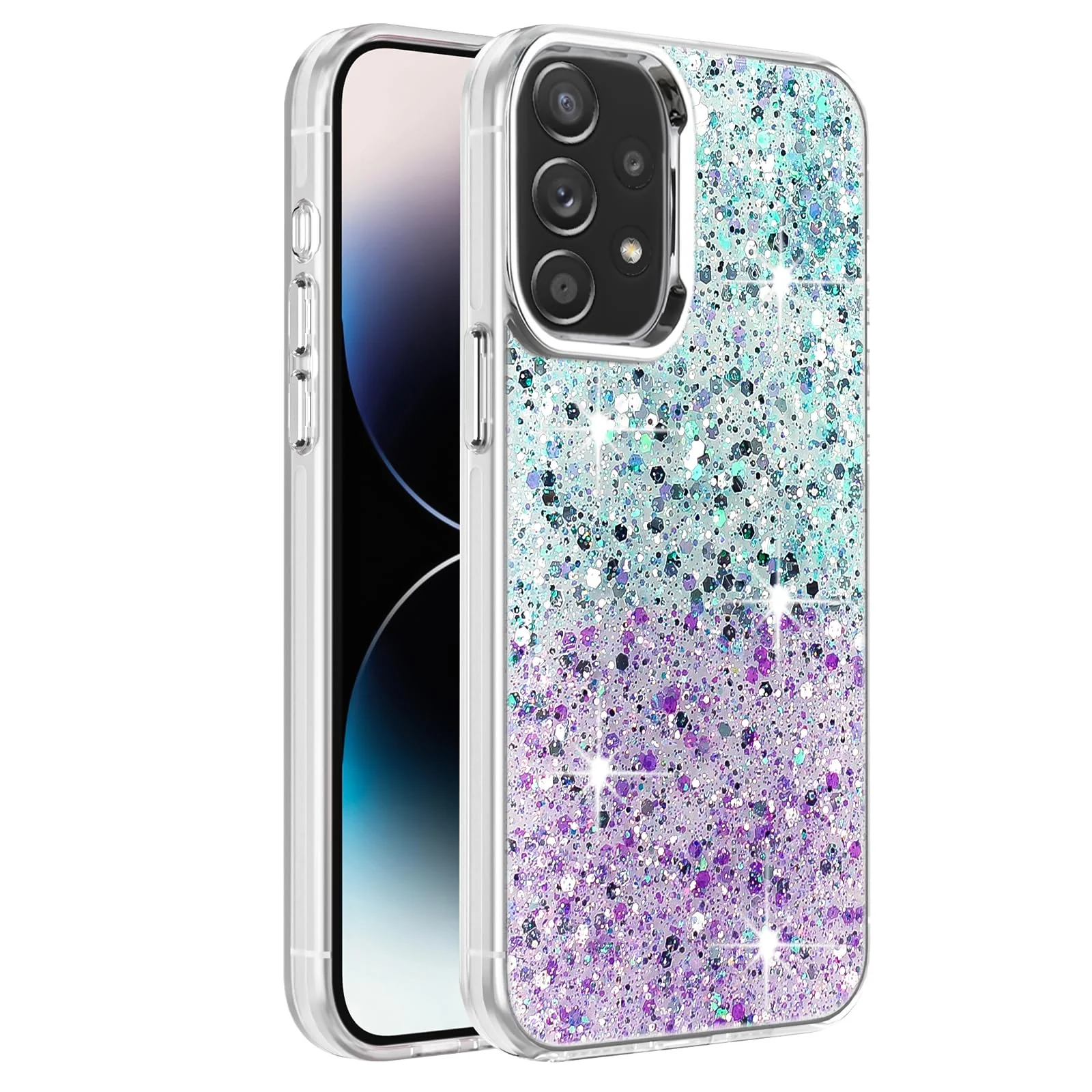 Samsung Galaxy A73 — DL3 Mobilak Glitter Protective Case for Samsung Galaxy A73, Supports wireless charging, Camera protection, Shock-absorbing protection