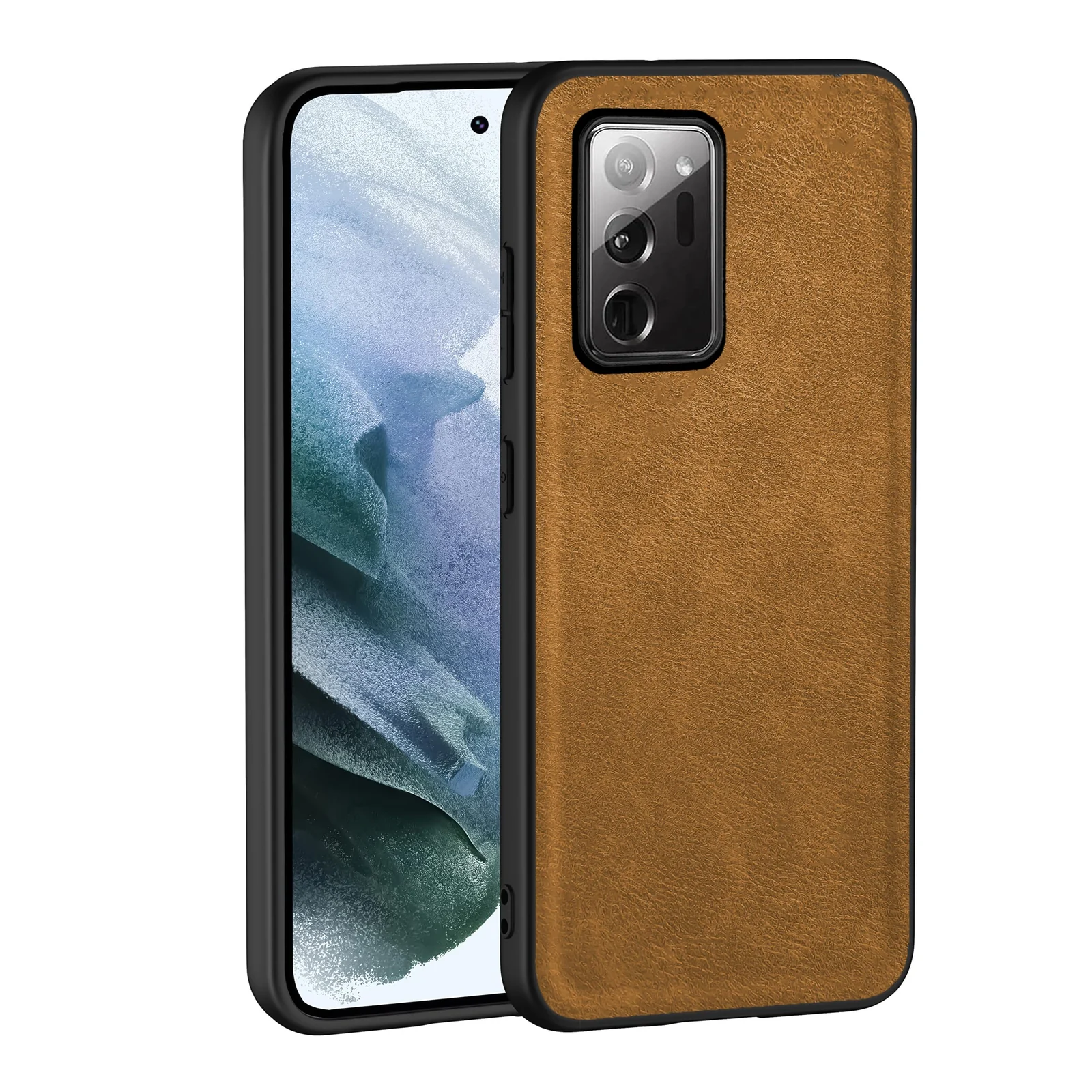 Dl3 Mobilak Case for Samsung Galaxy Note 20 Leather Case,Anti-Drop, Anti-Shock, Non-Slip Texture,Simple Cell Phong Cover (Blue)