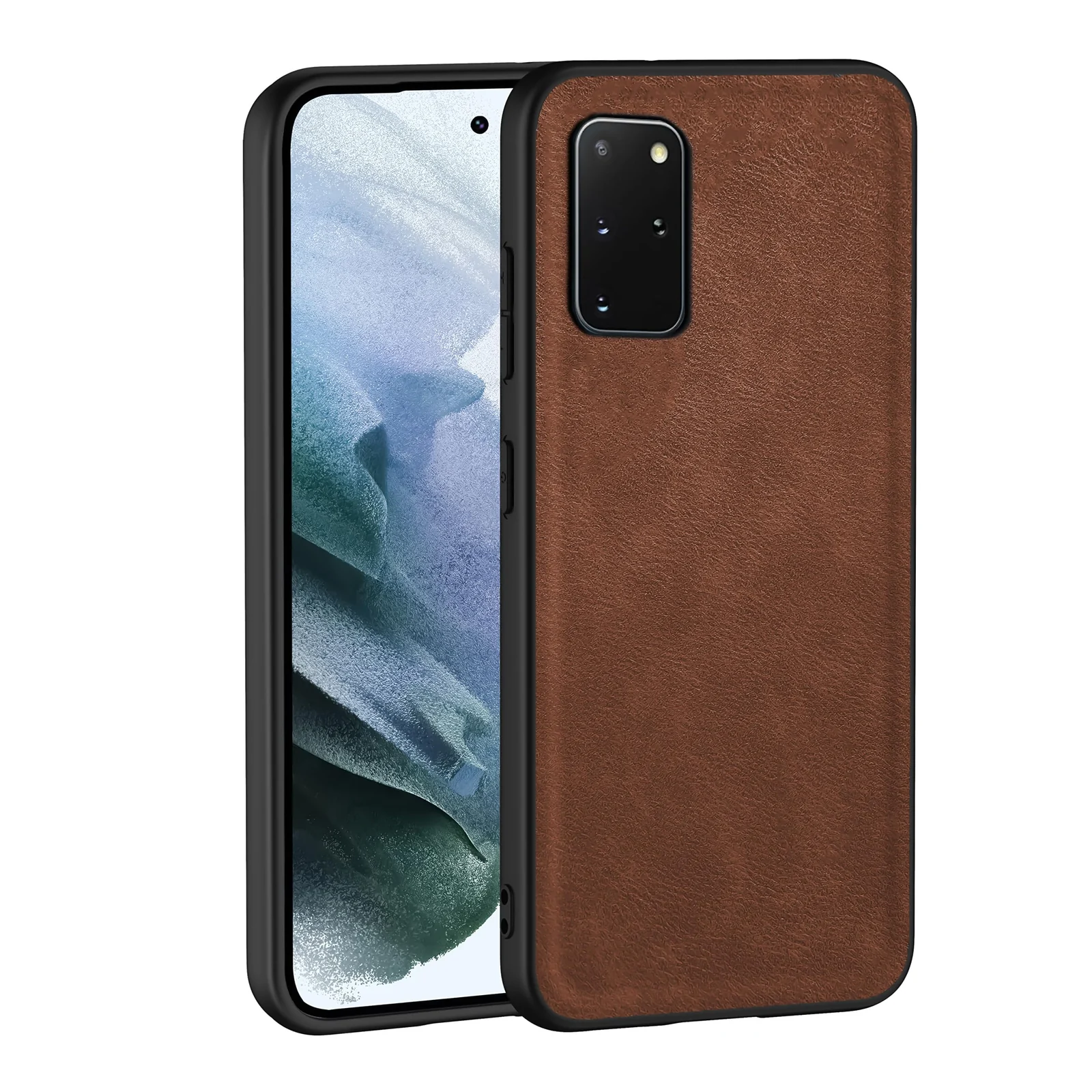 Dl3 Mobilak Case for Samsung Galaxy S20 Plus Leather Case,Anti-Drop, Anti-Shock, Non-Slip Texture,Simple Cell Phong Cover (Havana)