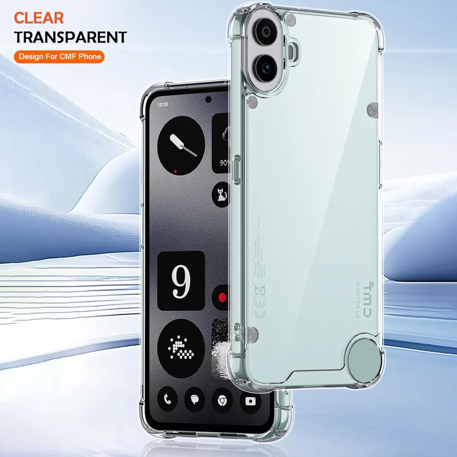 DL3 Mobilak Case Compatible with Nothing CMF Phone 1, Cover SiliconeTransparent TPU Gorilla Anti-shock Protector Camera Shockproof Corners - Clear