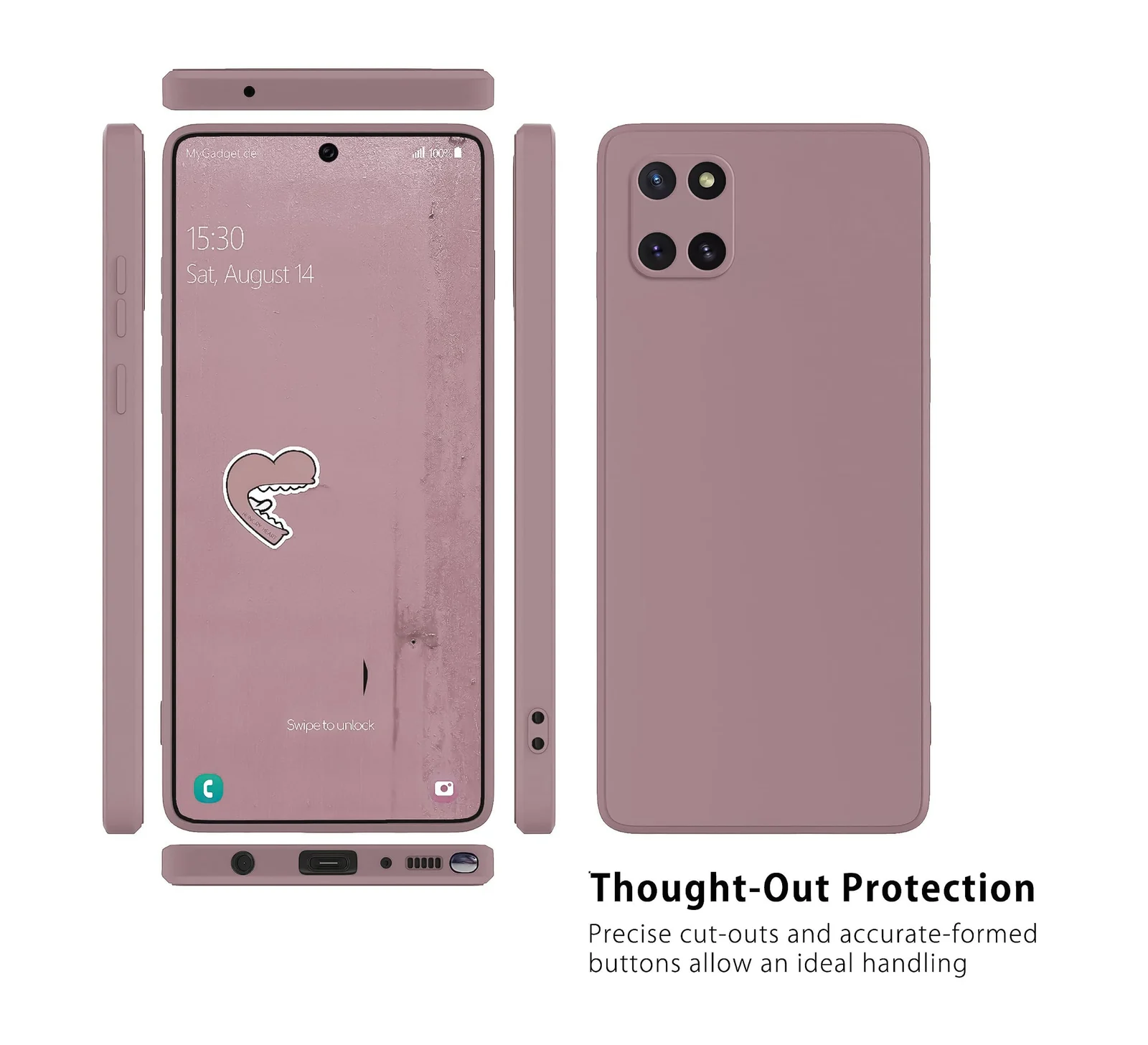 DL3 Mobilak Liquid Silicone Protective Case for Samsung Galaxy Note 10 Lite with Microfiber Lining and Shockproof Design - Cashmere