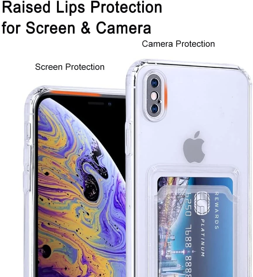 DL3 Mobilak Compatible with iPhone Xs Max Wallet Case with Card Holder, Non-Yellowing Phone Case, Precision Cut-Outs and TPU Bumper for Shock Absorption, Anti-Scratch Smudge-Proof (Matte ) - Clear
