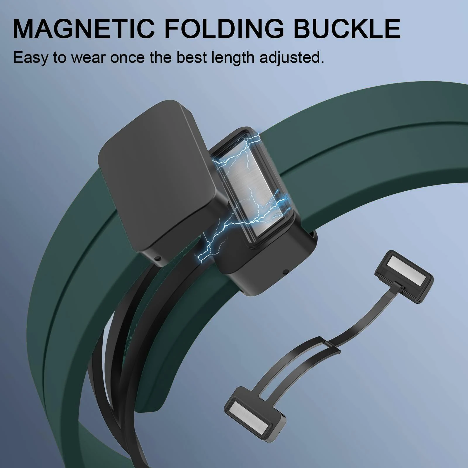 DL3 Mobilak 22MM Silicone Band Magnetic Clasp Strap For Xiaomi Redmi Watch 5 Active/5 Lite/Compatible with Samsung Galaxy Watch 46mm/Watch 3 45mm/Gear S3/Huawei watch (GT6 GT5 GT4 GT3 - Dark Green
