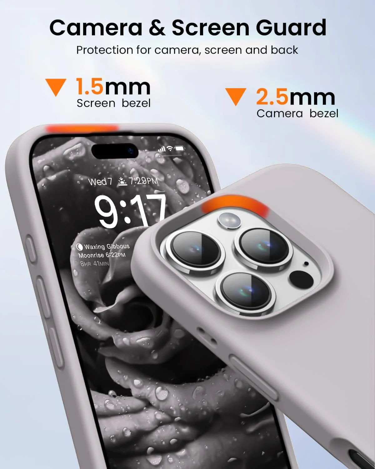 DL3 Mobilak Liquid Silicone Protective Case with Soft Microfiber Lining for iPhone 16 Pro - Stone