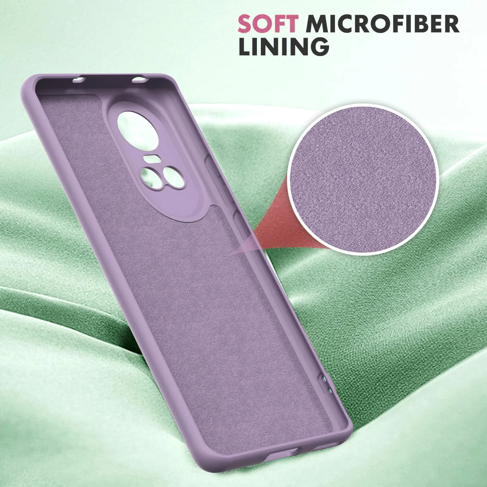 DL3 Mobilak Liquid Silicone Case for OPPO Reno 10, Shock-absorbing protection, Scratch-resistant surface, Soft microfiber lining - Lavender