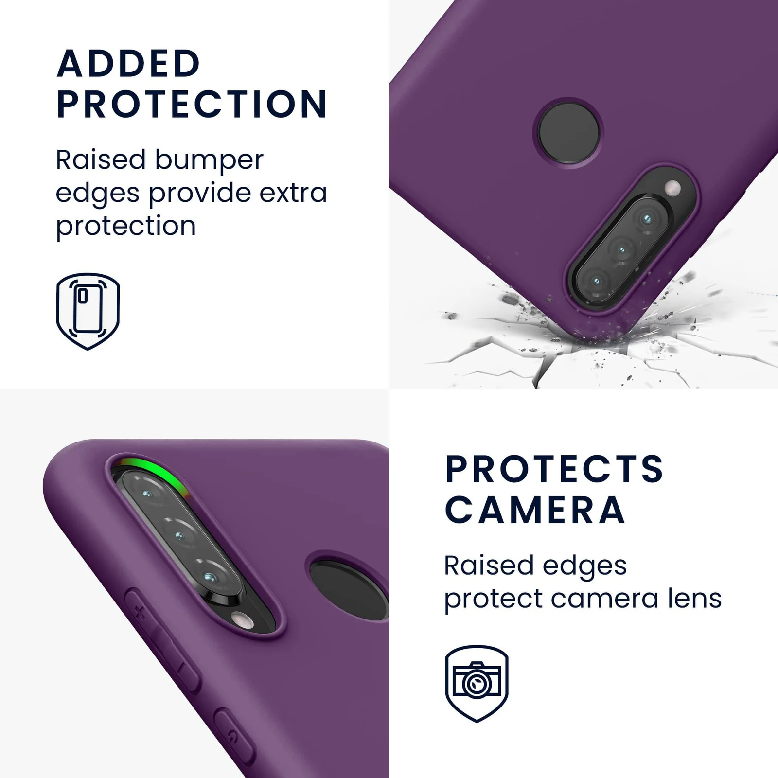 DL3 Mobilak Silicone Protective Case for Huawei Y9S / Honor 9X Pro / P Smart Pro 2019, Shock-absorbing protection, Scratch-resistant surface, Soft microfiber lining - Violet