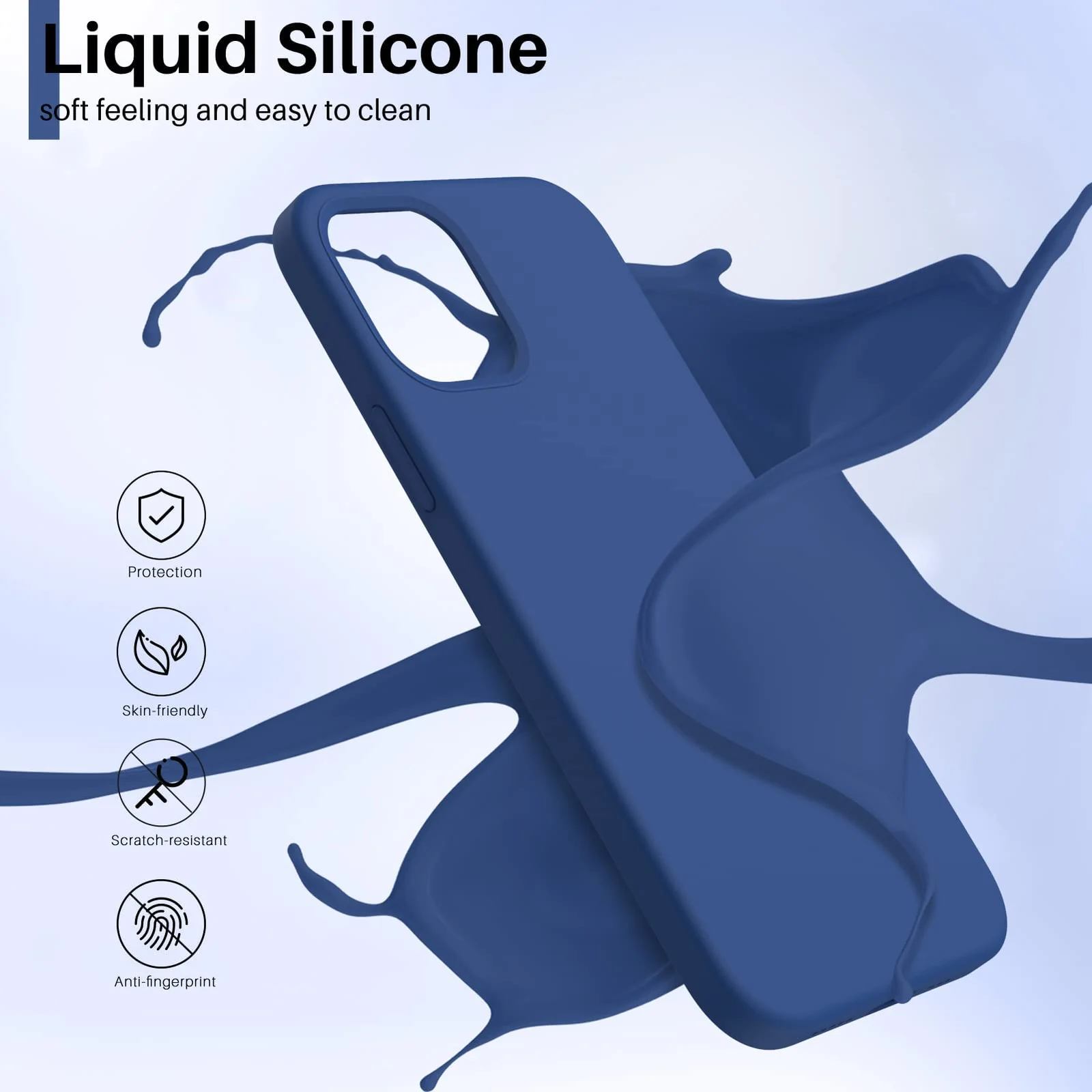 DL3 Mobilak Liquid Silicone Protective Case with Soft Microfiber Lining for iPhone 11 (6.1 Inch) - Royal Blue