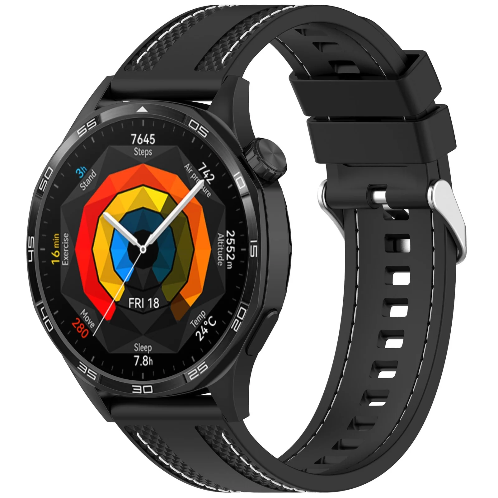 DL3 Mobilak 22mm Rubber Strap Compatible with Huawei Watch GT 6 46mm/GT 6 Pro/GT5 46mm/GT 5 Pro/GT4 46mm/GT 3 Pro, Soft Durable Bracelet Nylon Silicone Replacement Band for Huawei Watch 4 Pro/Watch 3 - Black
