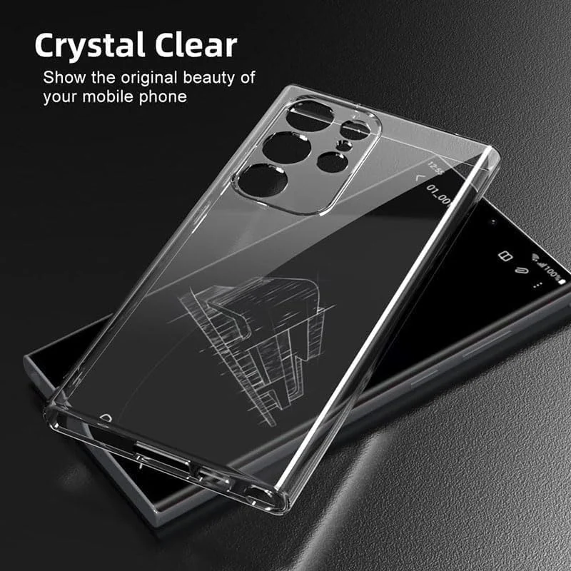 DL3 Mobilak Case Compatible with Samsung Galaxy S24 Ultra Case Crystal Clear Soft TPU Gel Case Flexible Silicone Anti-Scratch Camera Protection Transparent TPU Cover - Clear