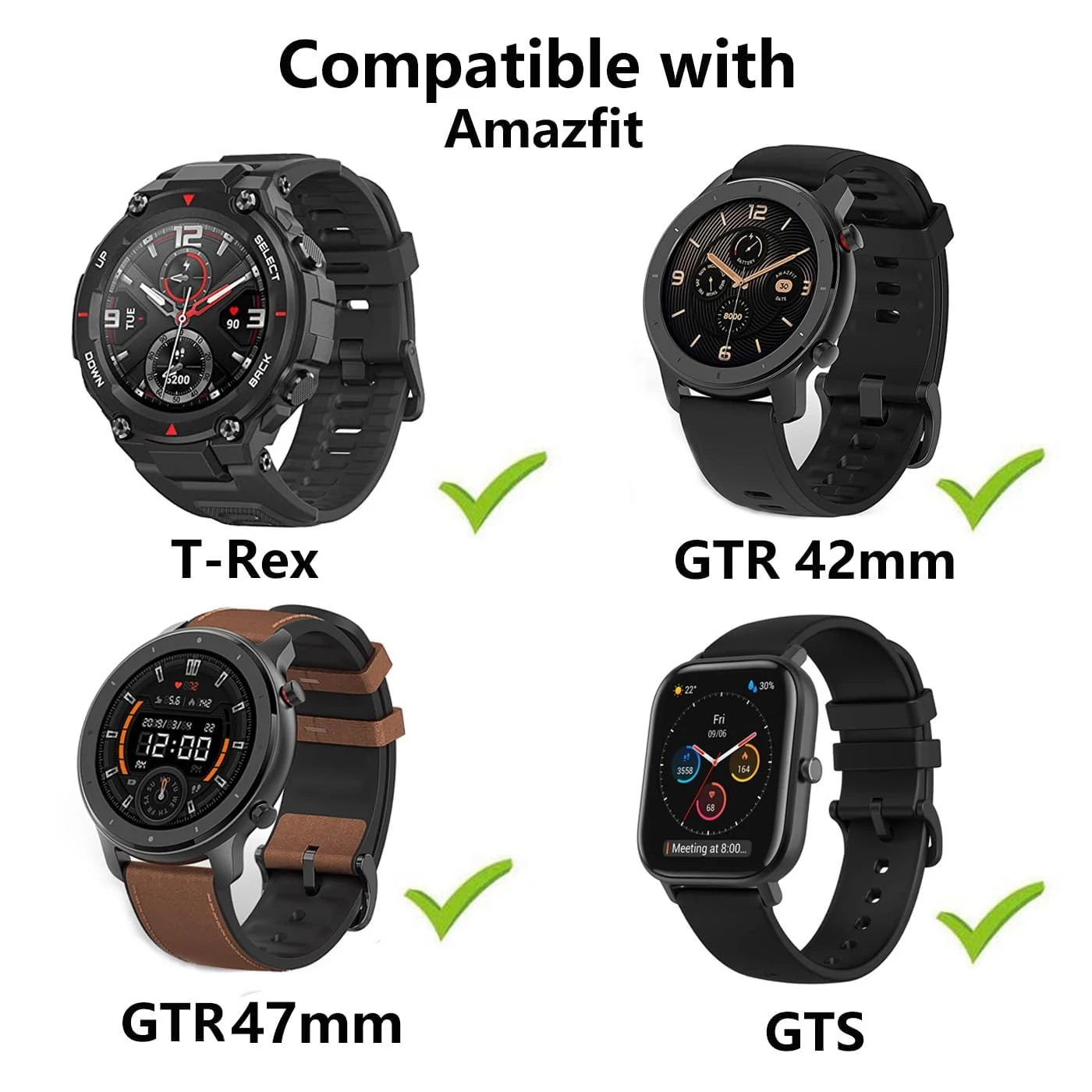 DL3 Mobilak Magnetic Charger Compatible With Amazfit T-Rex/Amazfit GTS/Amazfit GTR 42mm/GTR 47mm,3.3ft/1m USB Charging Cable Stand Dock Smartwatch Accessories - Black