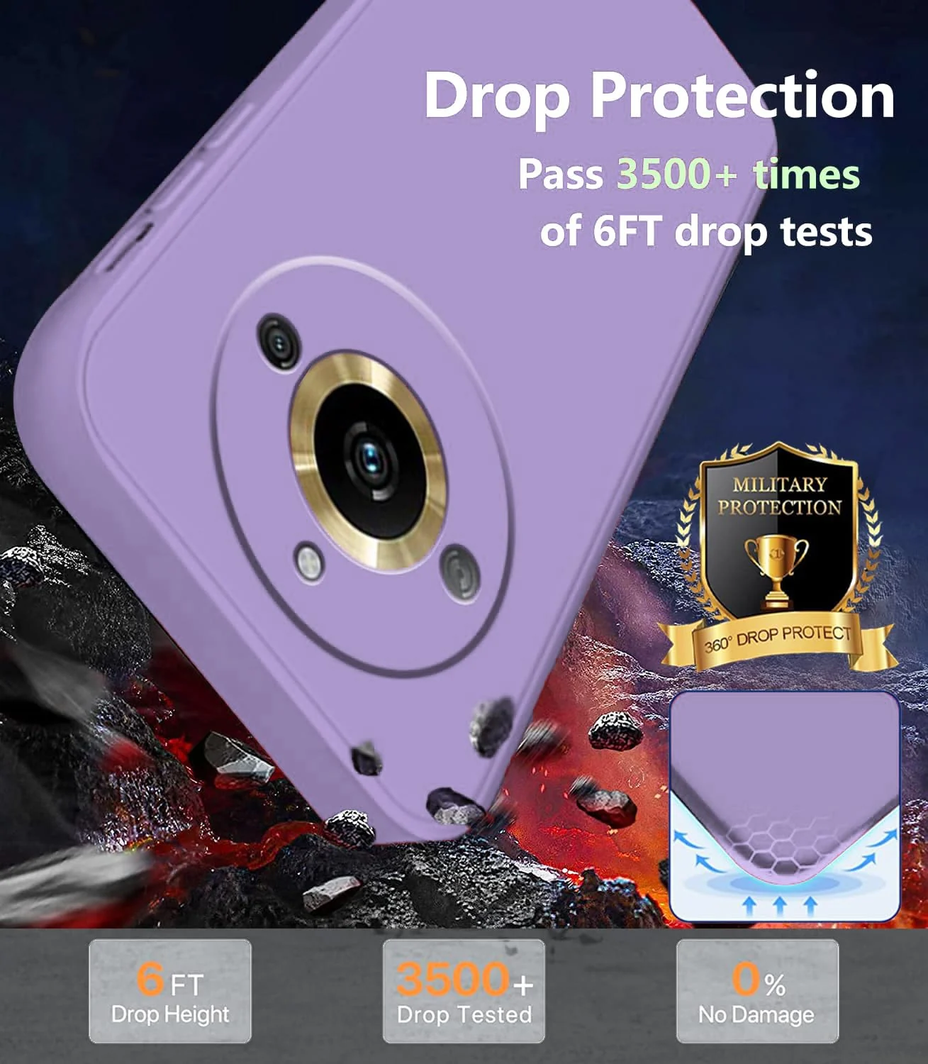 DL3 Mobilak Liquid Silicone Protective Case for realme 11 Pro / realme 11 Pro+ Plus 5G with Microfiber Lining and Shockproof Design - Light Purple
