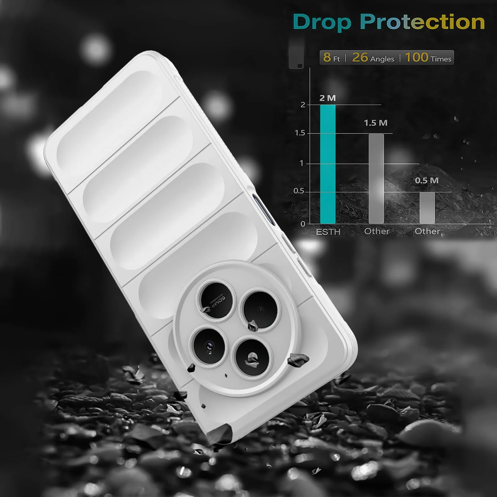 DL3 Mobilak Silicone Case for Xiaomi Redmi 14C 4G/Poco C75 Heavy Duty Protective [Slim Fit] Soft Flexible Protective Design Shock-Absorption TPU Cover With Camera Protection - White