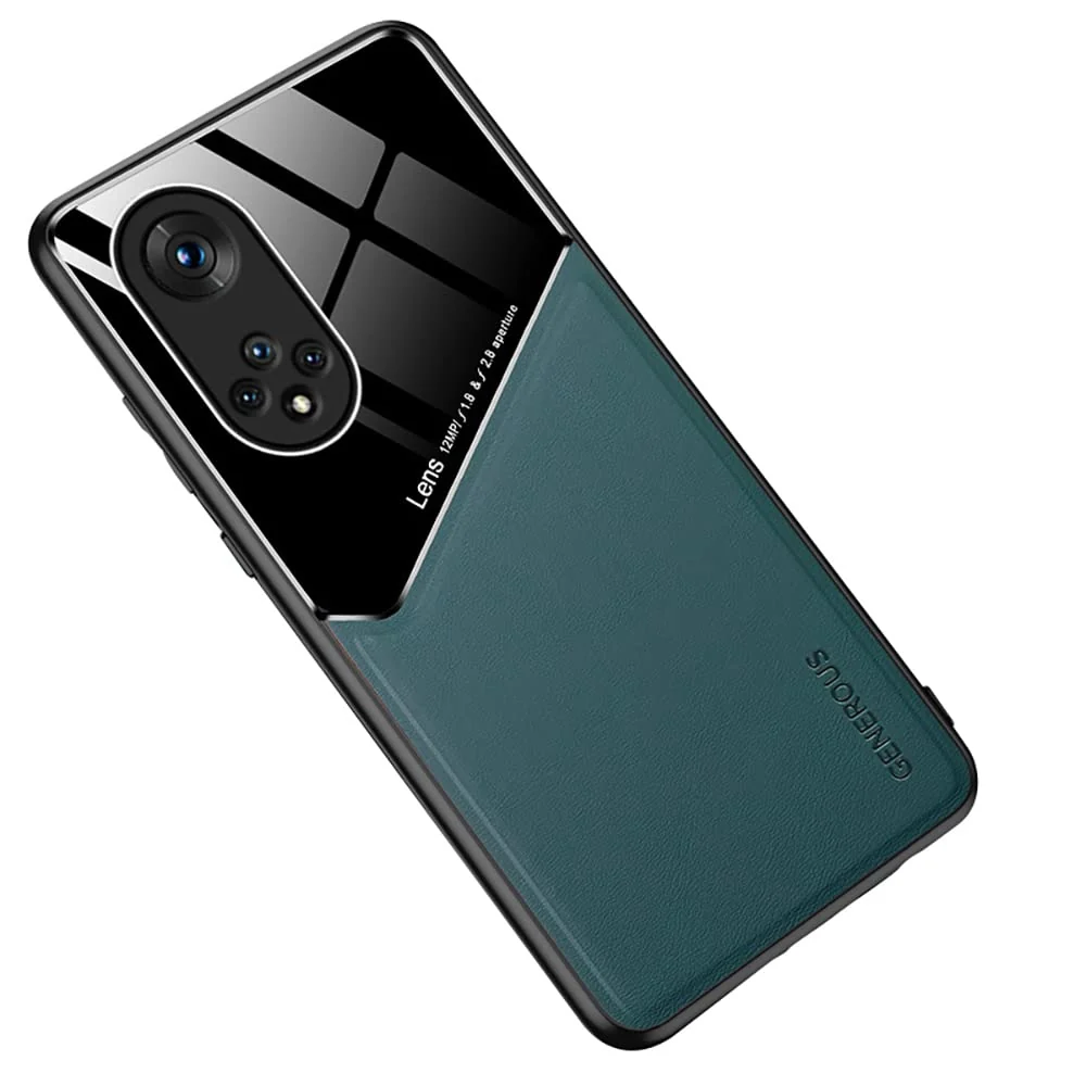DL3 Mobilak Leather and PC Protective Case for OPPO Reno 8T 5G / OPPO A1 Pro, Built-in magnetic car-mount support, Shock-absorbing protection, Raised edges around the screen and camera - Green