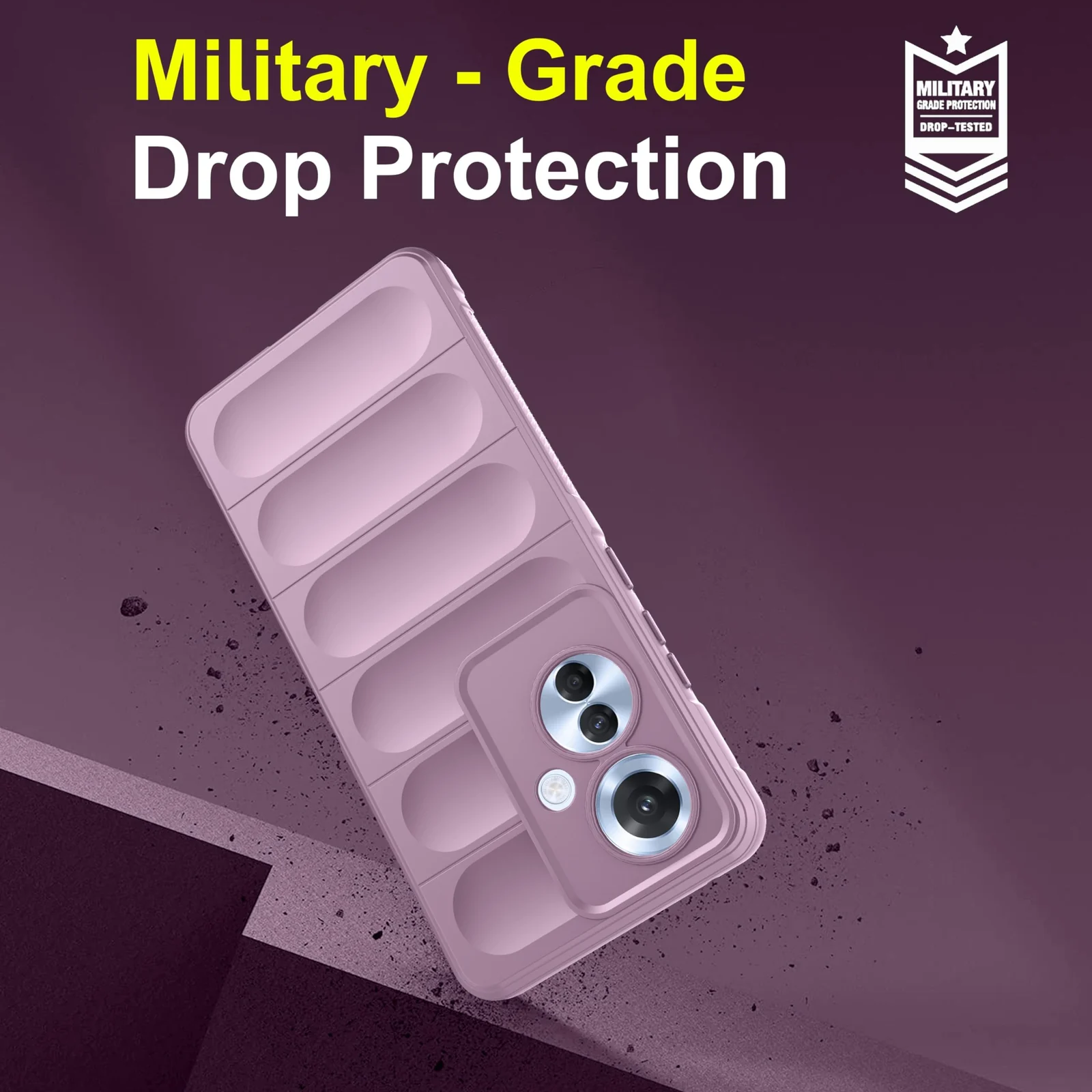 DL3 Mobilak Soft Silicone Protective Case for OPPO Reno 11F 5G with Camera Protection and Shockproof Design - Purple