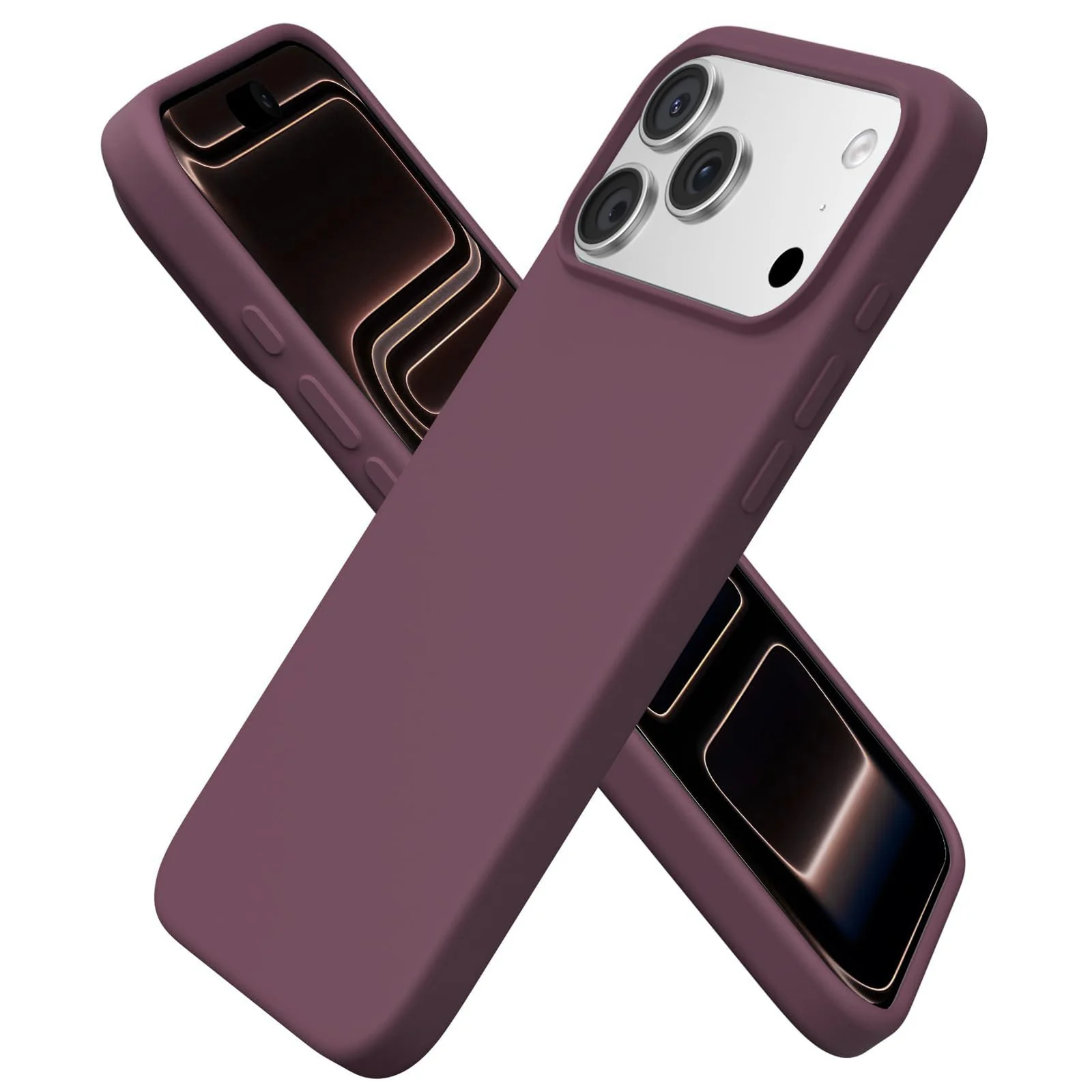 DL3 Mobilak Liquid Silicone Protective Case with Soft Microfiber Lining for iPhone 17 Pro Max 6.9-Inch - Cashmere