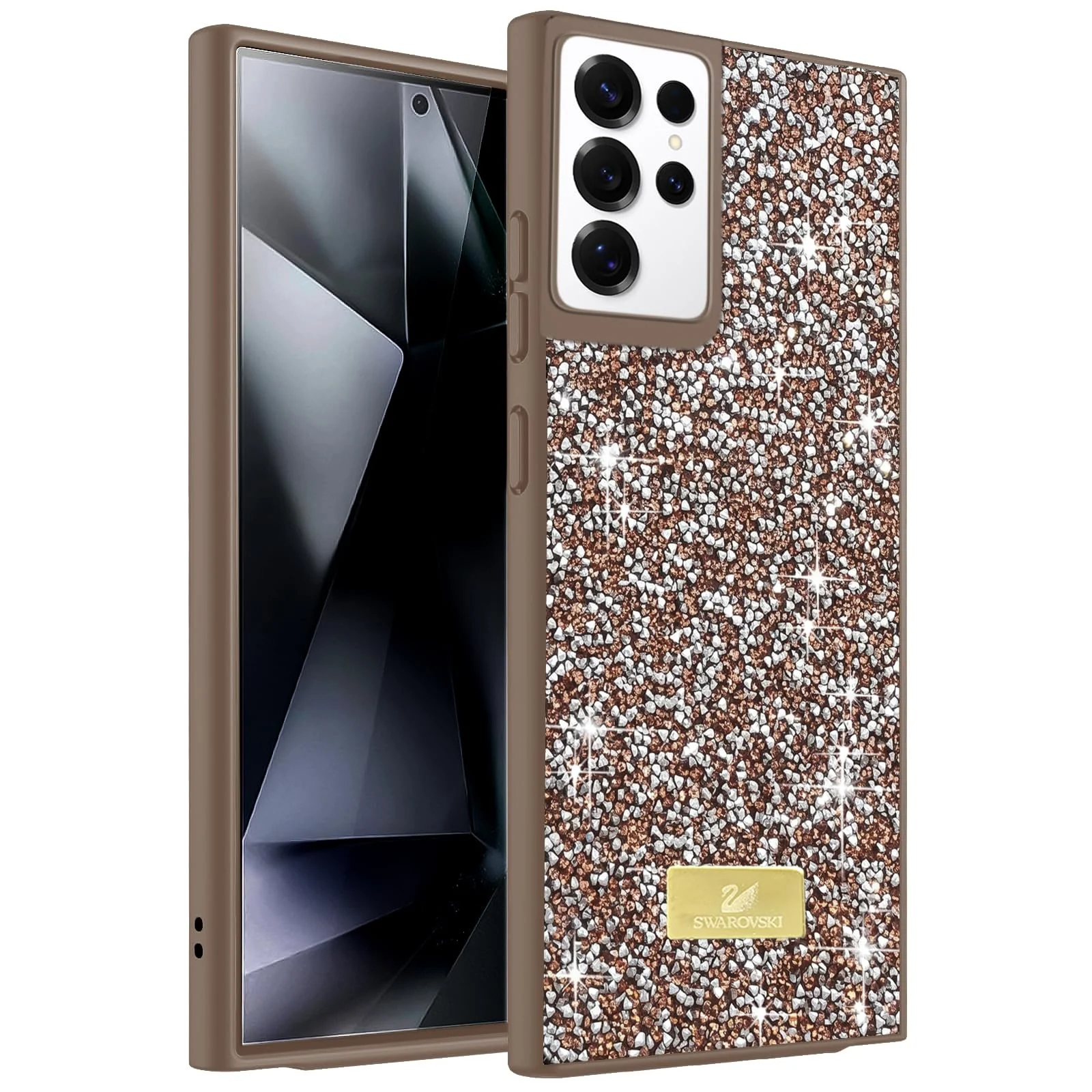 Case For Samsung Galaxy S21 Ultra Case Glitter, Sparkle Diamond Crystal Bling Case with Bling, Ultra Thin Lightweight Full Body Shockproof Anti-Scratch Protective Cover - Black
