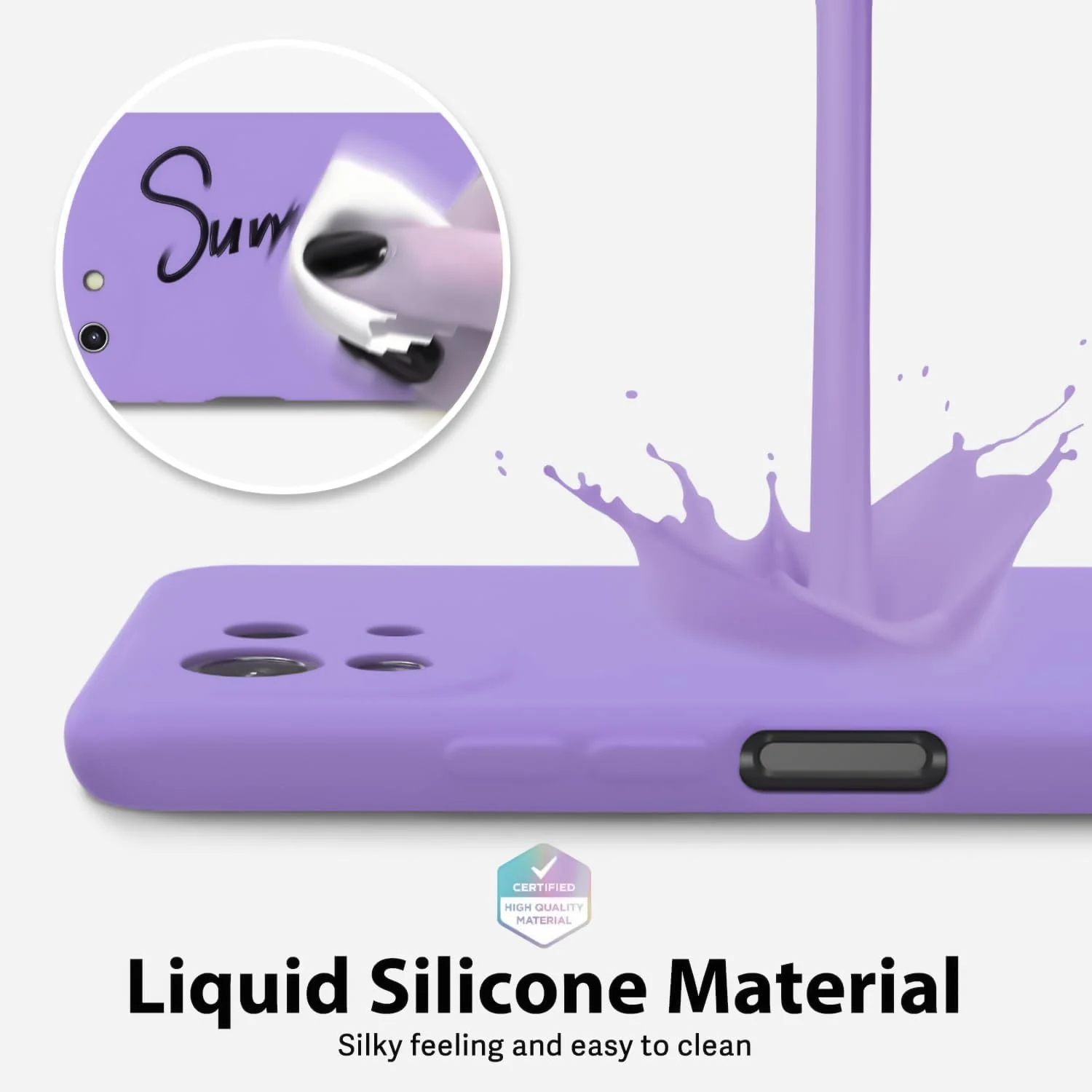 DL3 Mobilak Liquid Silicone Protective Case with Soft Microfiber Lining with Full Camera Protection for Xiaomi Mi 11 Lite 4G / 5G & Mi11 Lite 5G NE - Light Purple