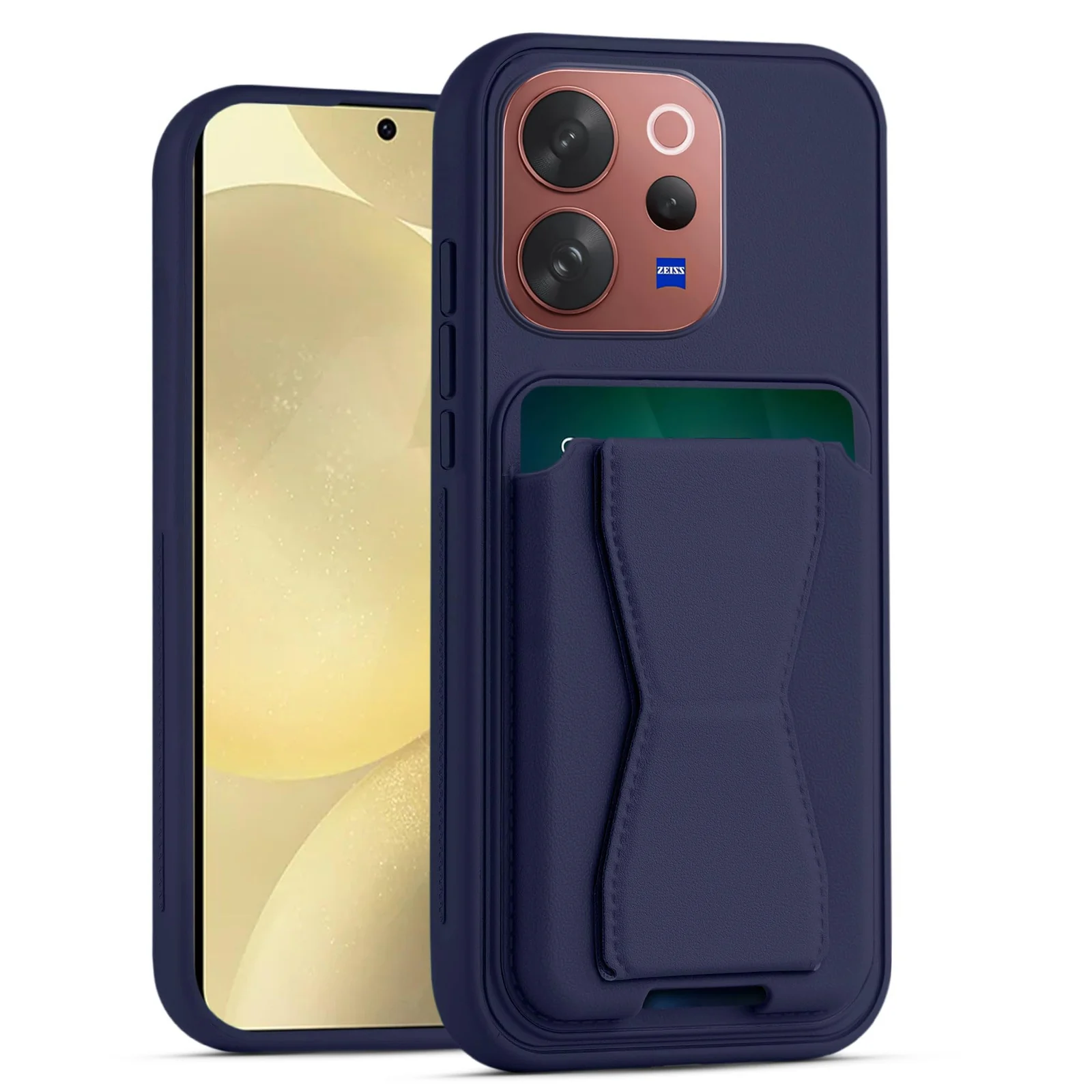 Dl3 Mobilak Leather Wallet Case Compatible with VIVO V70 5G/VIVO V70 Elite 5G, Leather Back Cover With TPU Frame, Shockproof Protective Phone Case with Card Holder Stand - Brown