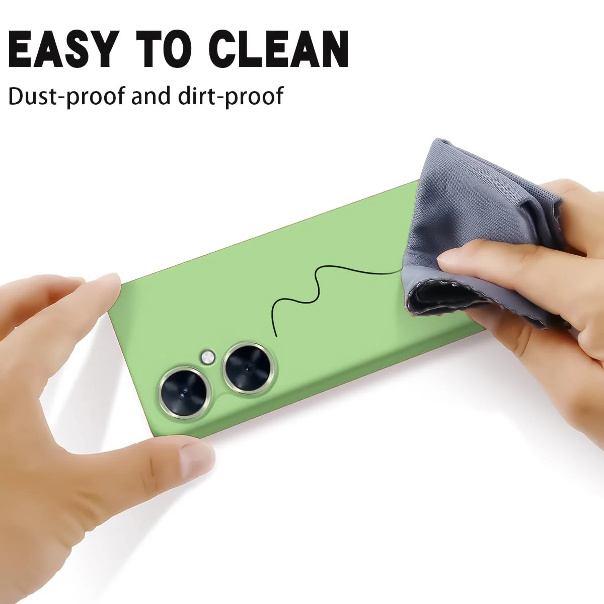 DL3 Mobilak Soft Silicone Protective Case for Huawei nova 11i with Microfiber Lining and Shockproof Design - Light Green