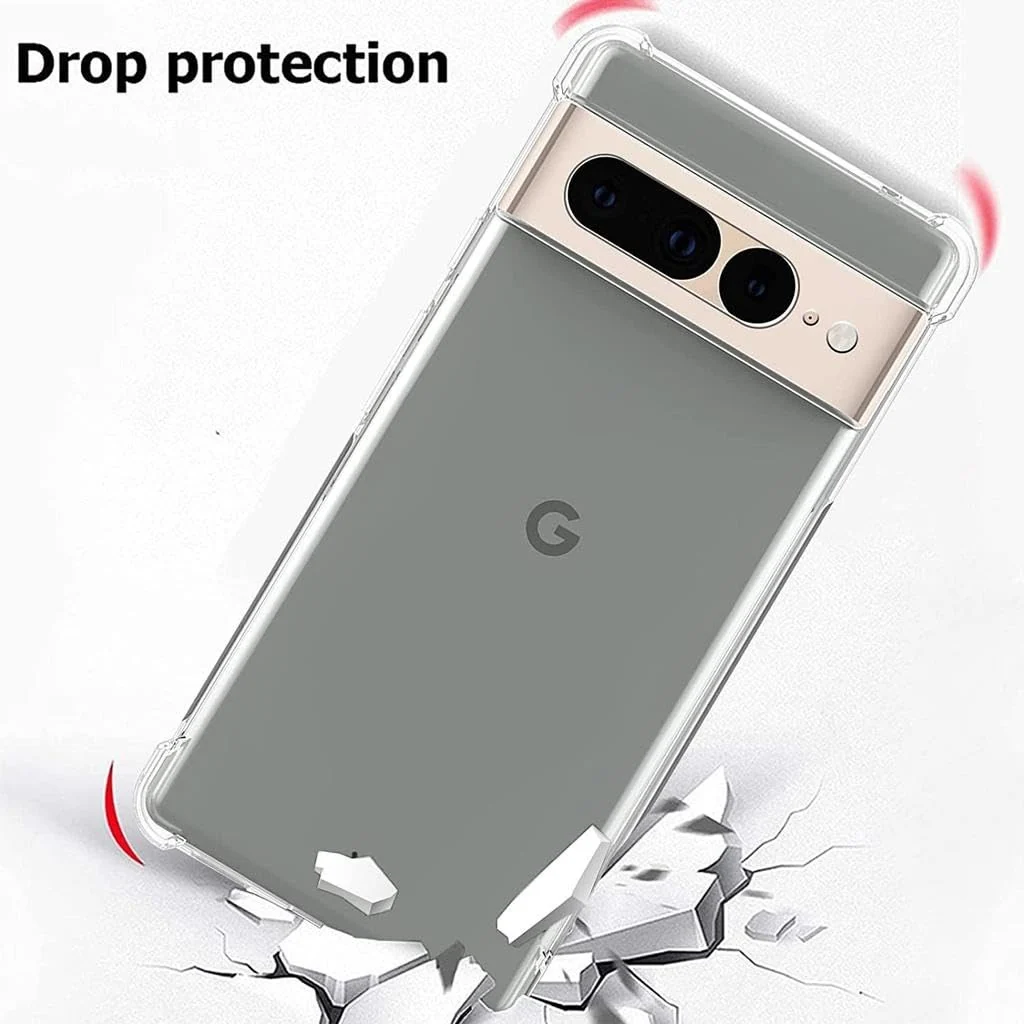 DL3 Mobilak Case Compatible with Google Pixel 7 Pro, Cover Silicone TPU Gorilla Anti-shock Protector Camera Shockproof Corners - Clear