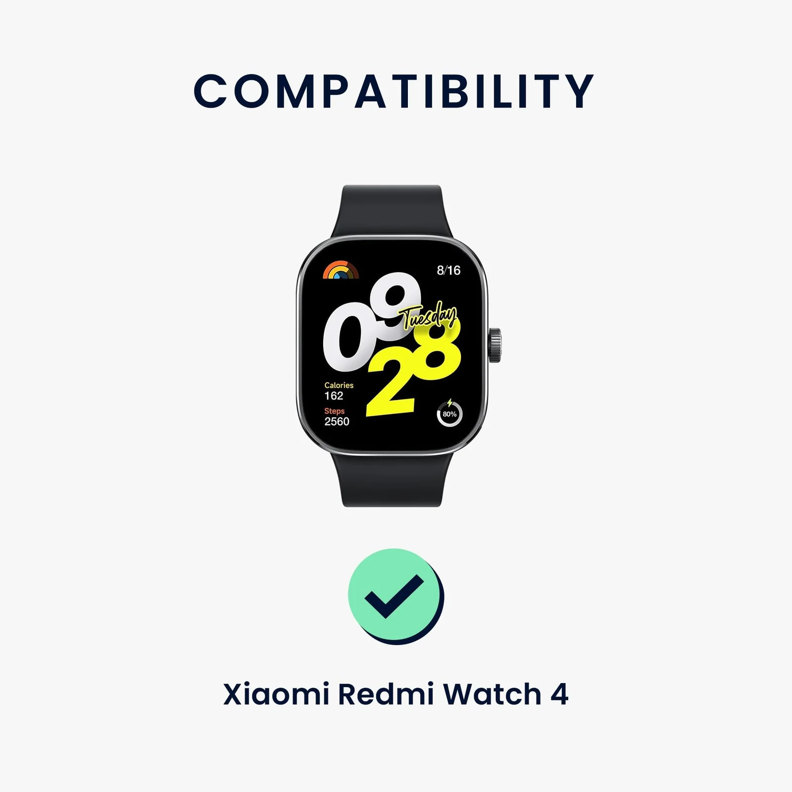 DL3 Mobilak Strap With Cover Compatible with Xiaomi Redmi Watch 4, Silicone Sport Band Replacement Watchband with Bumper Case for Redmi Watch 4, Adjustable Wristband - Midnight Blue