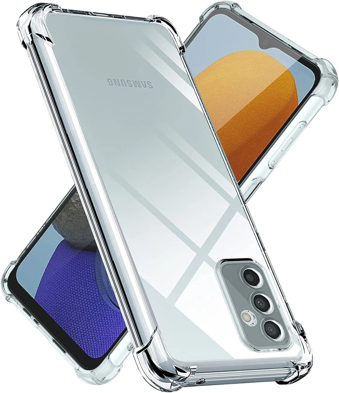 DL3 Mobilak Case Compatible with Samsung Galaxy M23 / M13 4G / F23, Cover Silicone TPU Gorilla Anti-shock Protector Camera Shockproof Corners - Clear