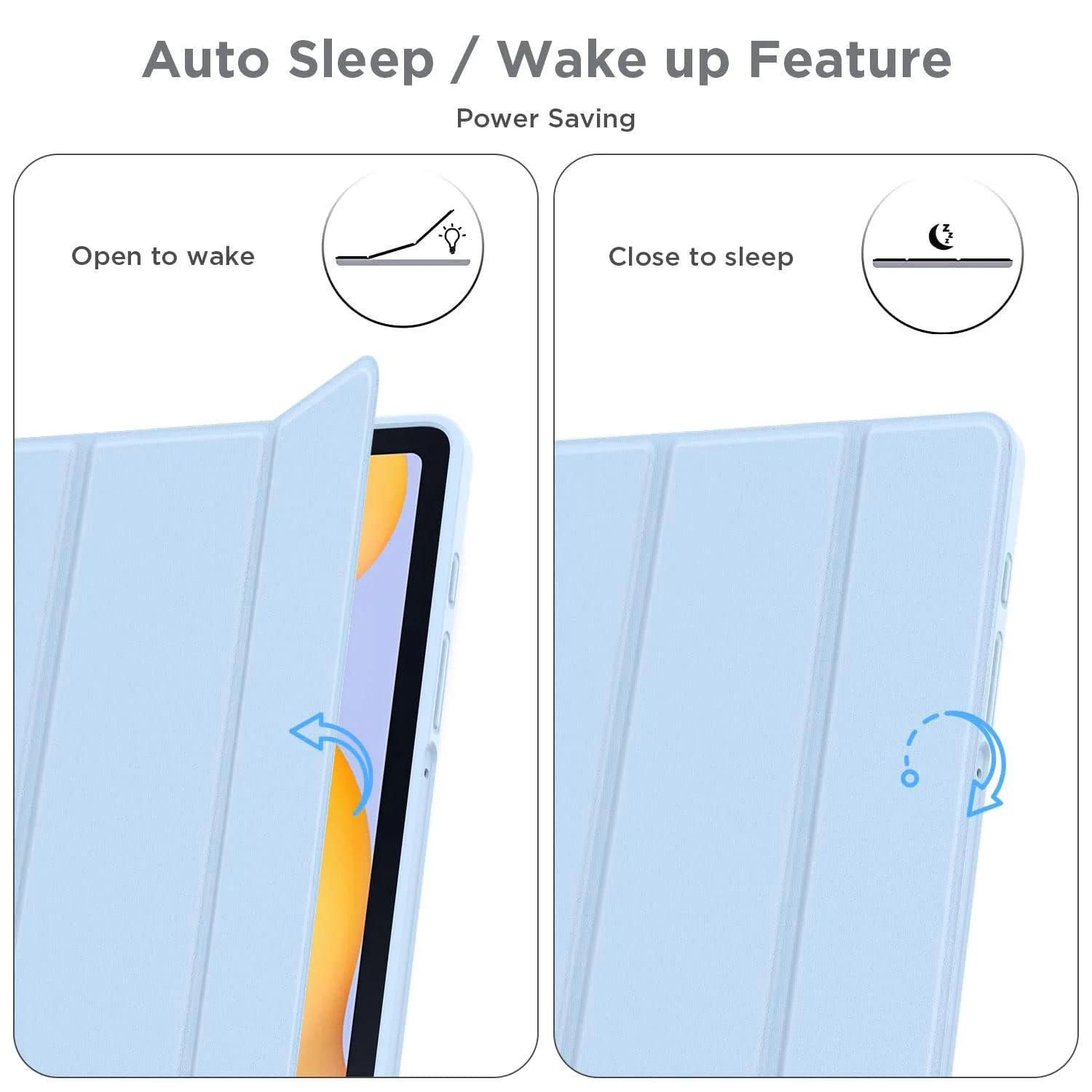 DL3 Mobilak Xiaomi Pad 6/Pad 6 Pro Case with Pen Holder 11.0 inch 2023, Soft TPU Back Trifold Stand Protective Smart Cover Flip for Xiaomi Pad 6/Pad 6 Pro, Auto Wake&Sleep - Sky Blue