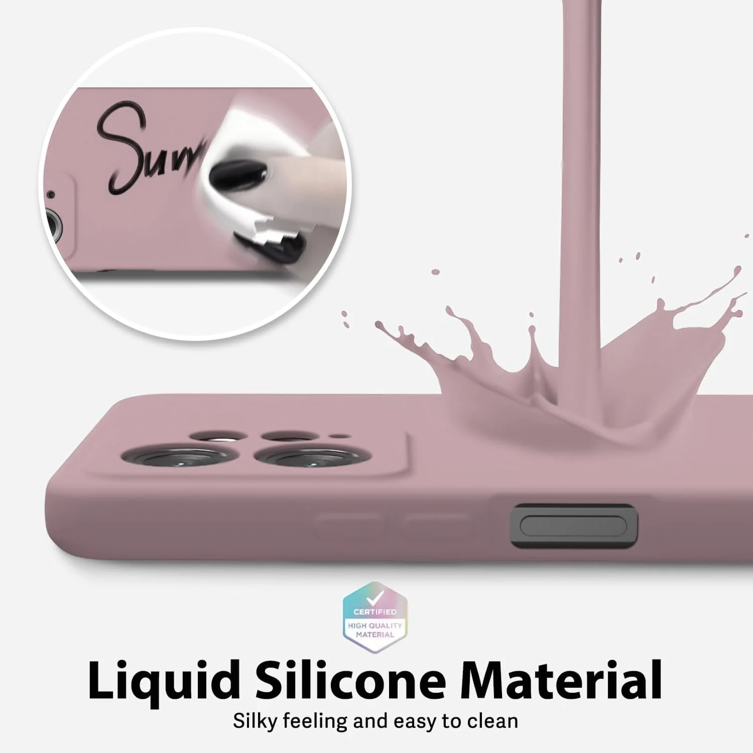DL3 Mobilak Liquid Silicone Protective Case with Soft Microfiber Lining with Full Camera Protection for OPPO Reno 8 4G / Reno 7 4G / F21 Pro 4G / F21S Pro 4G - Cashmere