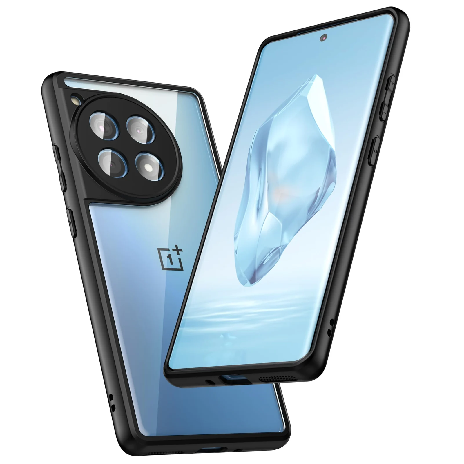 DL3 Mobilak Clear Protective Case for Oneplus 12R 5G / Oneplus Ace 3 - Black