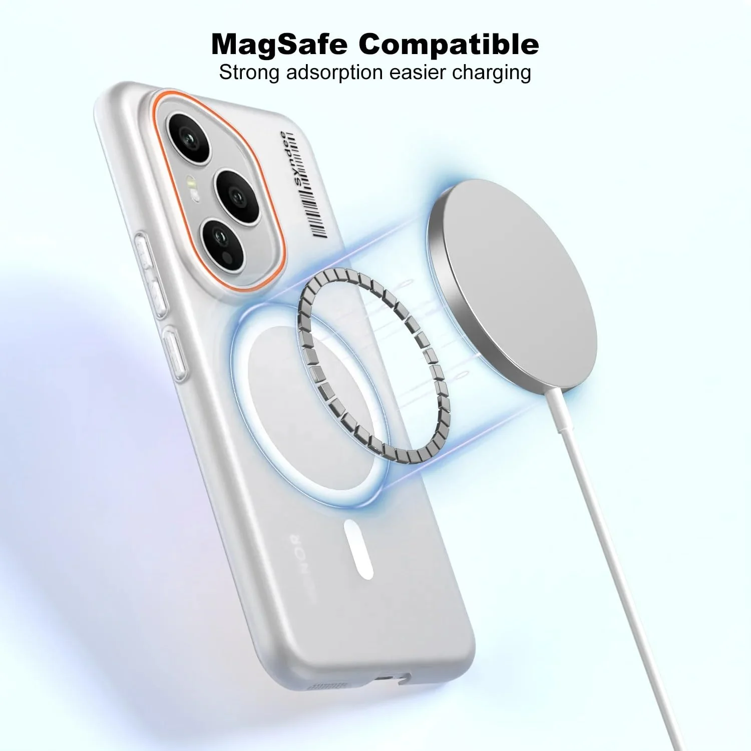 DL3 Mobilak Matte MagSafe-Compatible Magnetic Case for Honor 400 Pro 5G with Camera Protection and Ring Holder - Gray