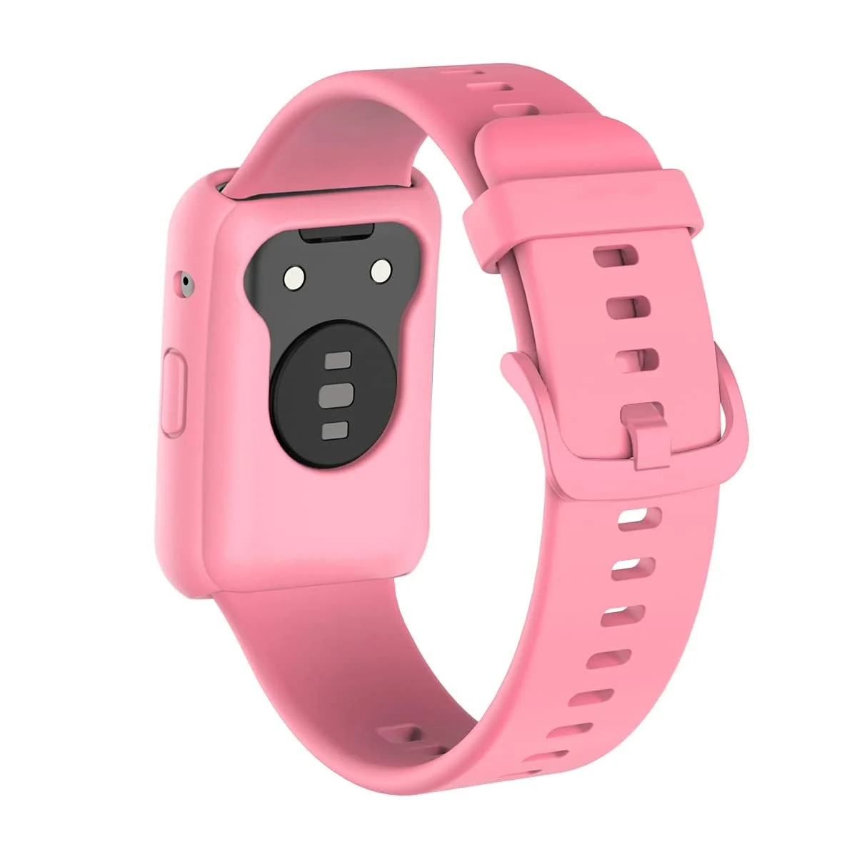 DL3 Mobilak Bands Replacement and case for Huawei Watch Fit, Band for Women Men, Silicone Quick Release Soft Rubber Replacement Watch Band - Pink