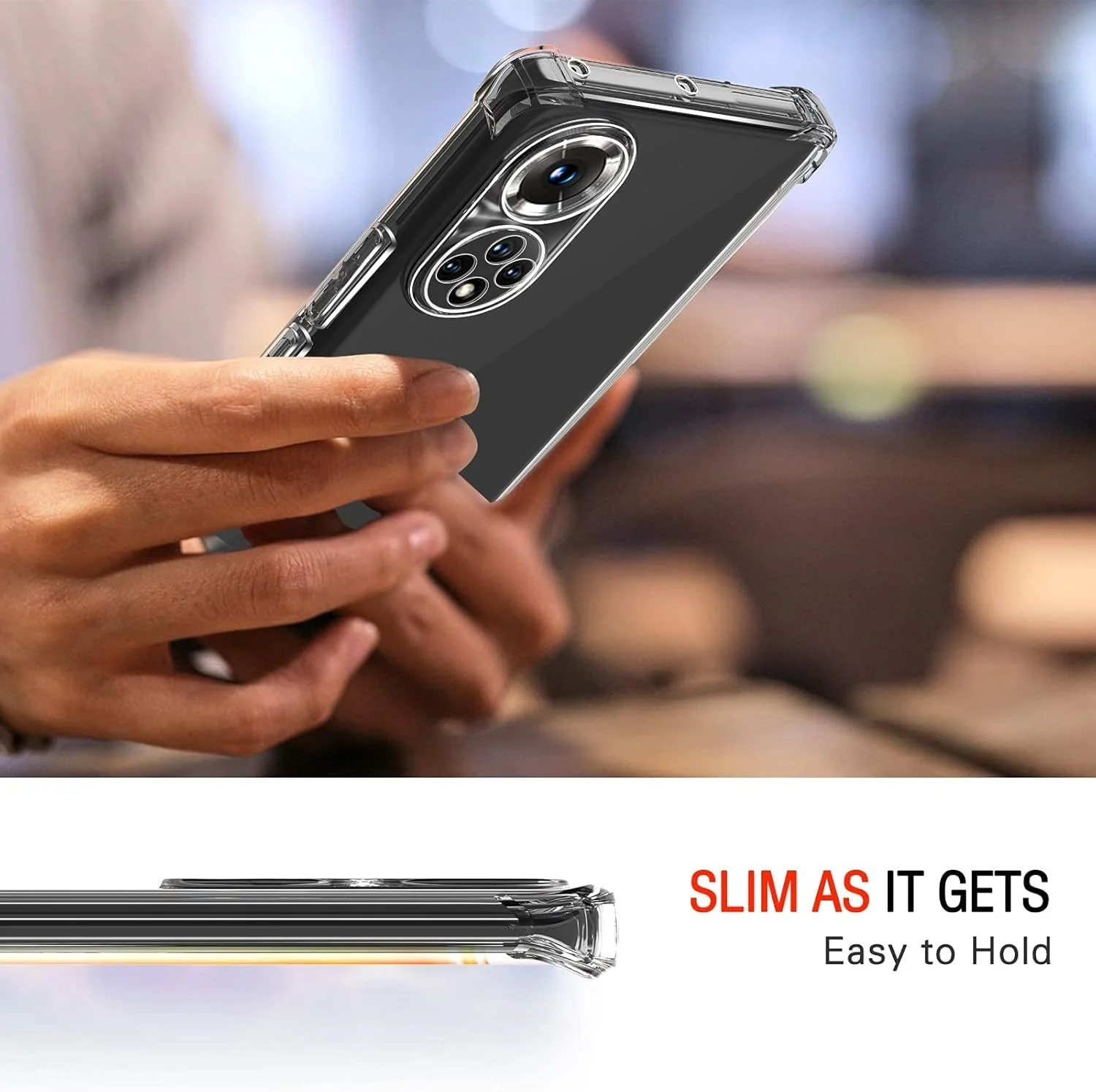 DL3 Mobilak Clear TPU Protective Case for Honor 50 / Huawei Nova 9 with Camera Protection and Shockproof Design - Clear