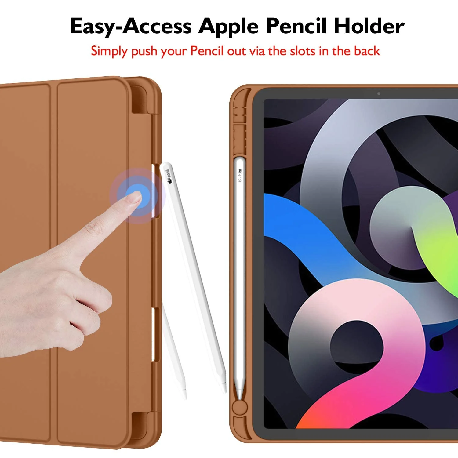 DL3 Mobilak Smart Case for Samsung Galaxy Tab S8 Plus 2022/S7 FE/S7 Plus 12.4 with Pencil Holder, Soft TPU Smart Stand Back Cover Auto Wake/Sleep Feature - Brown