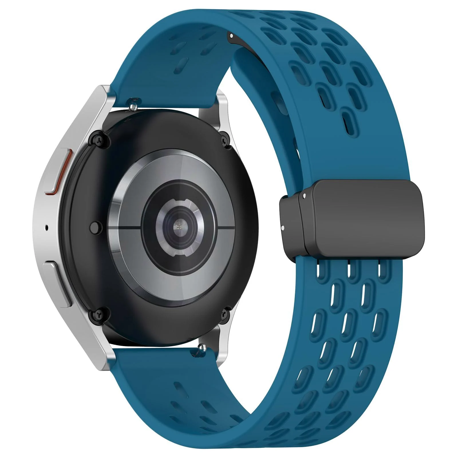 DL3 Mobilak Silicone Band Magnetic Clasp 22MM Strap For Samsung galaxy watch3 45mm /galaxy 46mm/Gear S3/Huawei watch GT3 46MM/GT2E/GT2 Pro/GT GT2 46MM/Magic Watch2 46mm/Amazfit GTR 3/4 (Rock) - Rock Blue