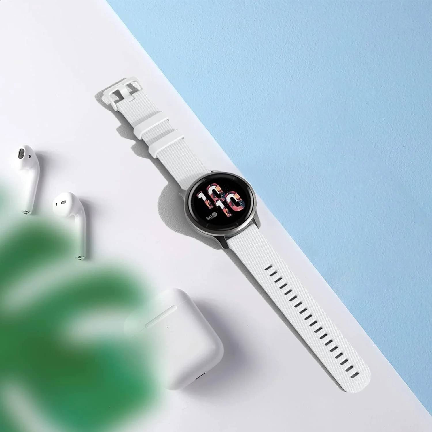 DL3 Mobilak Silicone Buckle Band 22MM Strap For Xiaomi Redmi Watch 5 Active/5 Lite/Samsung Galaxy Watch 3 45mm/Watch 46mm/Gear S3/For Huawei watch GT5 GT4 GT3 GT2 GT 46MM/GT2E/GT2 Pro/GT 3 Pro/GT5 Pro - White
