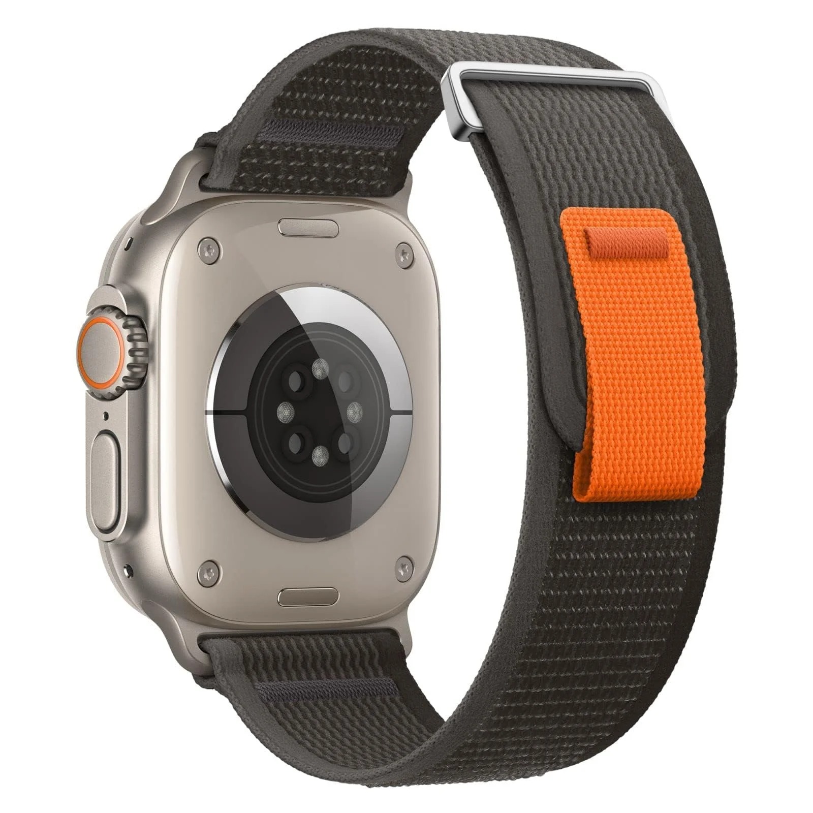 Apple Watch Ultra 2 / Ultra 49MM 45MM 44MM 42MM — DL3 MOBILAK Alpine Loop Nylon Band Compatible with Apple Watch Ultra 2/Ultra Band 49mm 45mm 44mm 42mm, Adjustable with Metal C-Hook Strap for iWatch Series 9/8/7/6/5/4/3/2/1/SE2/SE - Trail Black Gray
