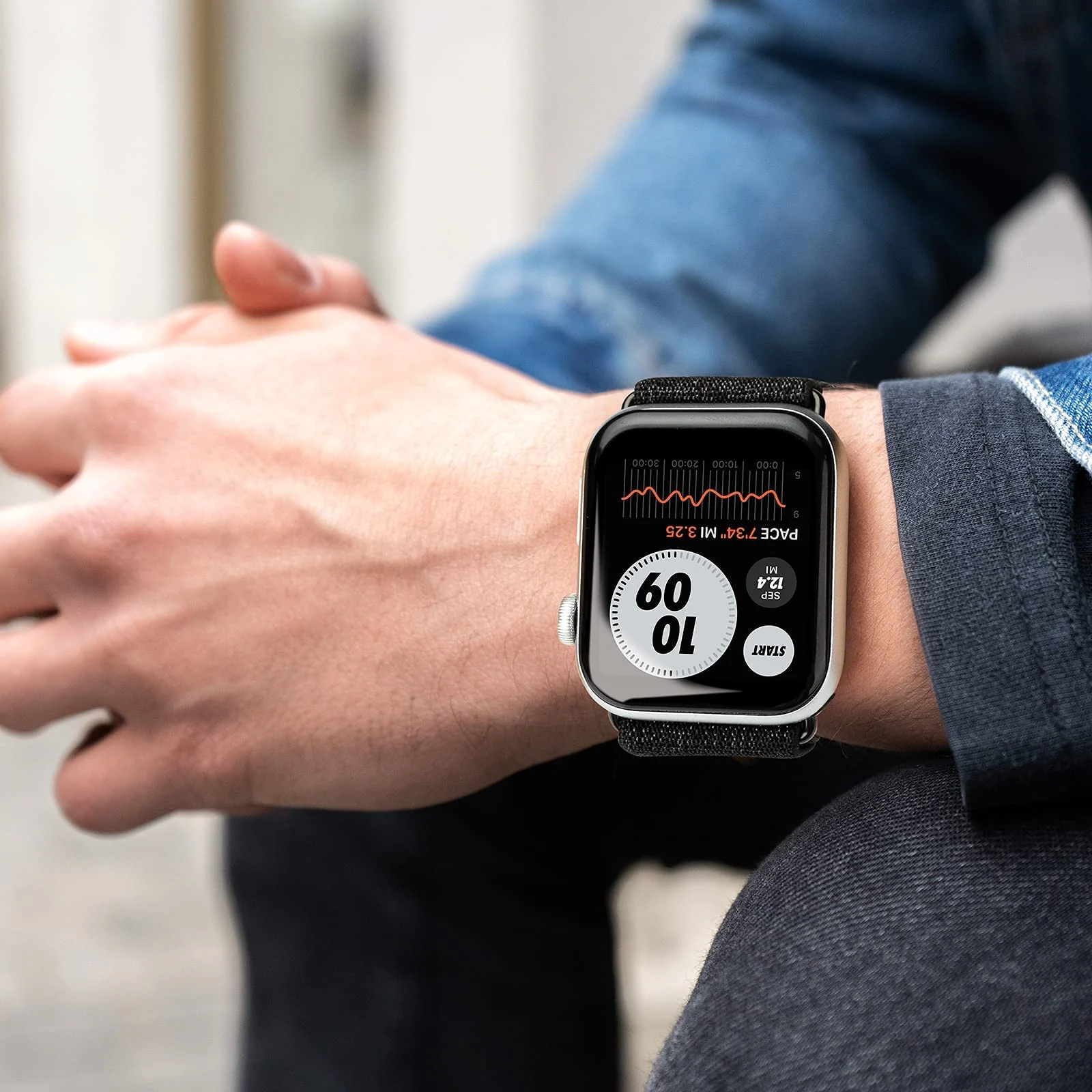 DL3 Mobilak Nylon Solo Loop Stretchy Straps For Apple Watch Band 49mm 45mm 44mm 42mm 41mm 40mm 38mm, Elastic Wristbands for Series 8 Ultra 7 6 5 4 3 2 1 Se (Shiny, 42MM/44MM/45MM/49MM) - Shiny Black