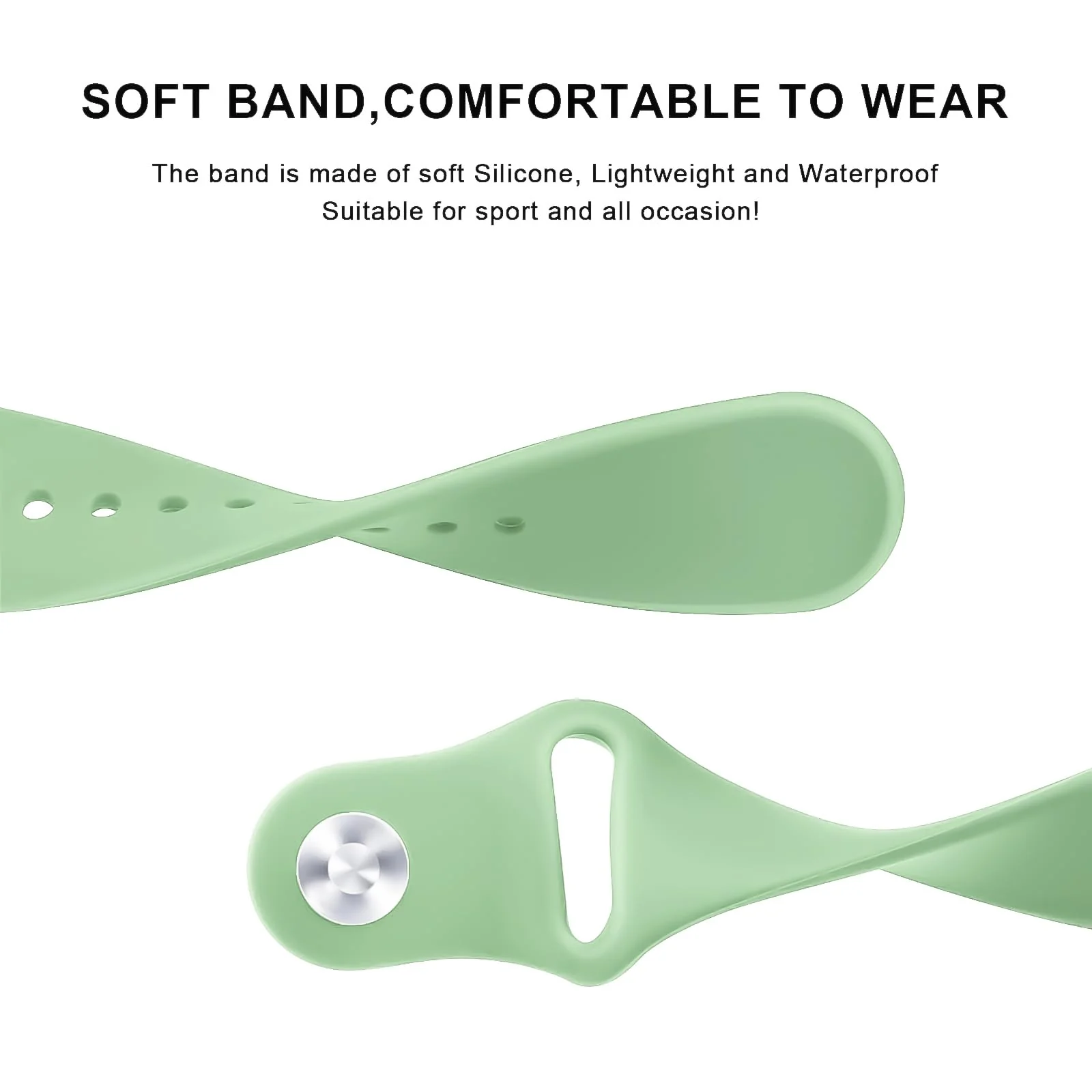 DL3 Mobilak Straps Compatible with Xiaomi Redmi Watch 5 Active/Redmi Watch 5 Lite Bracelets for Men Women, 22mm Soft Silicone Strap, Waterproof Adjustable Band Sports Replacement - Mint Green