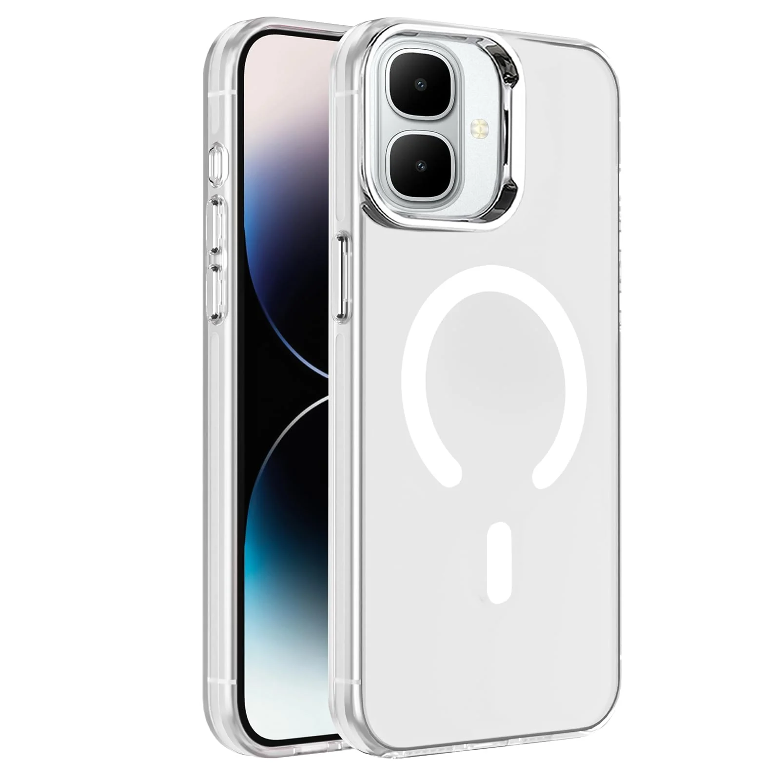 DL3 Mobilak Case for Infinix Smart 10 Crystal Clear [Not Compatible with MagSafe] Soft TPU Gel Case Flexible Silicone Anti-Scratch Transparent TPU Cover - White