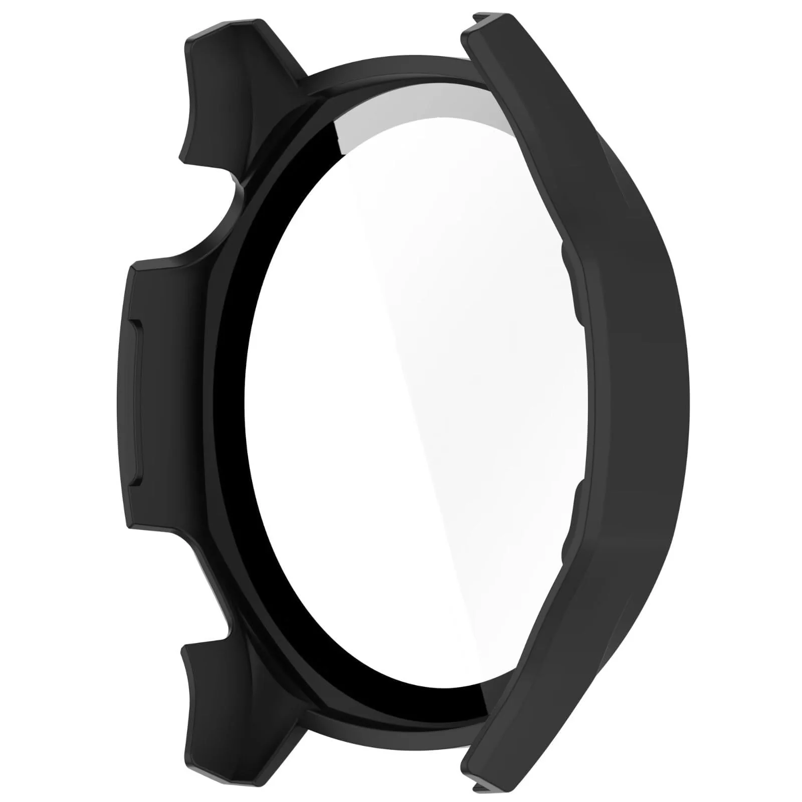 DL3 Mobilak Protective Case for Huawei Watch GT 5 46mm, Hard PC Bumper Cover with Built-in Tempered Glass Screen Protector Shell Cover Full Coverage Scratchproof with Scale - Black